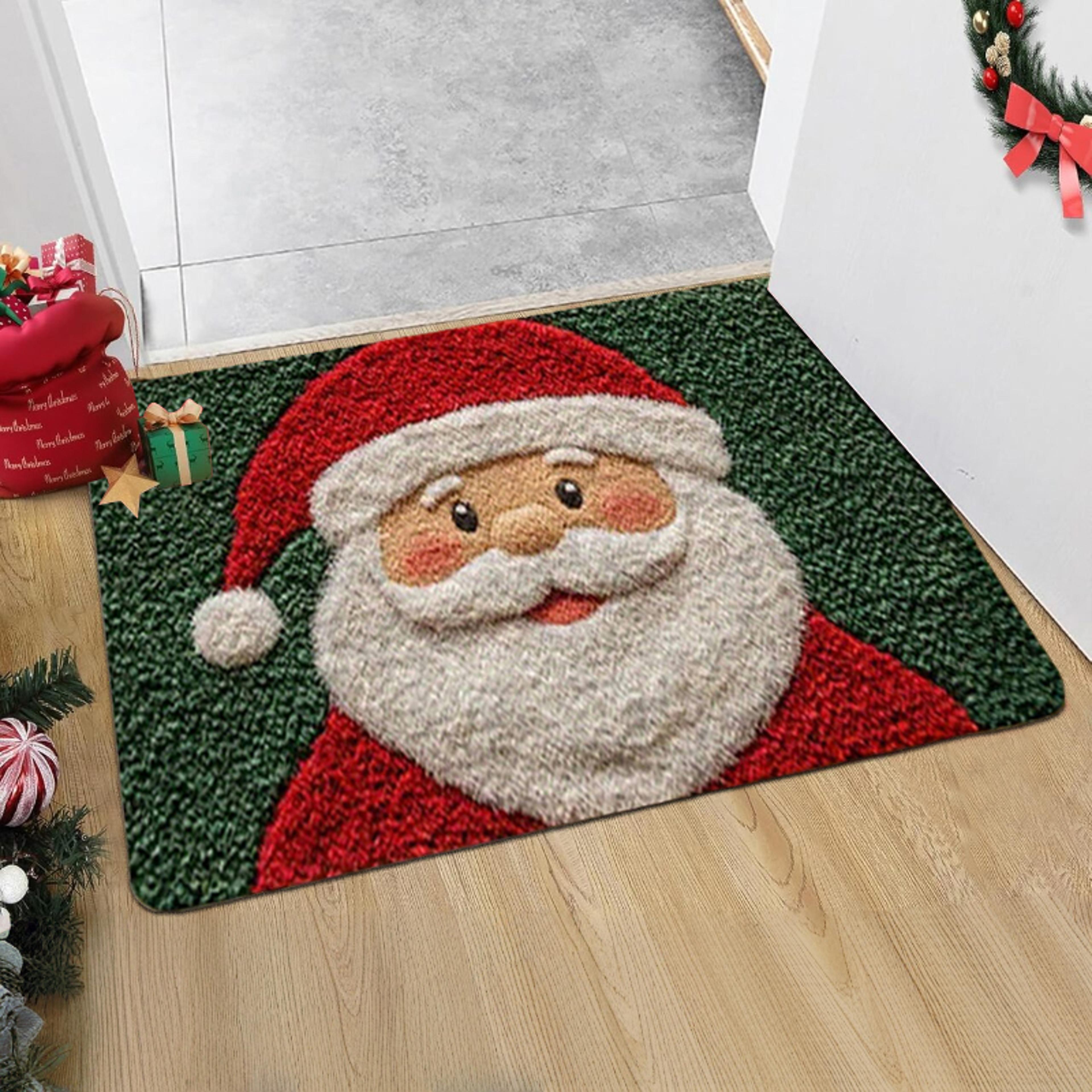 christmas door mat red santa claus gingerbread man carpet new year