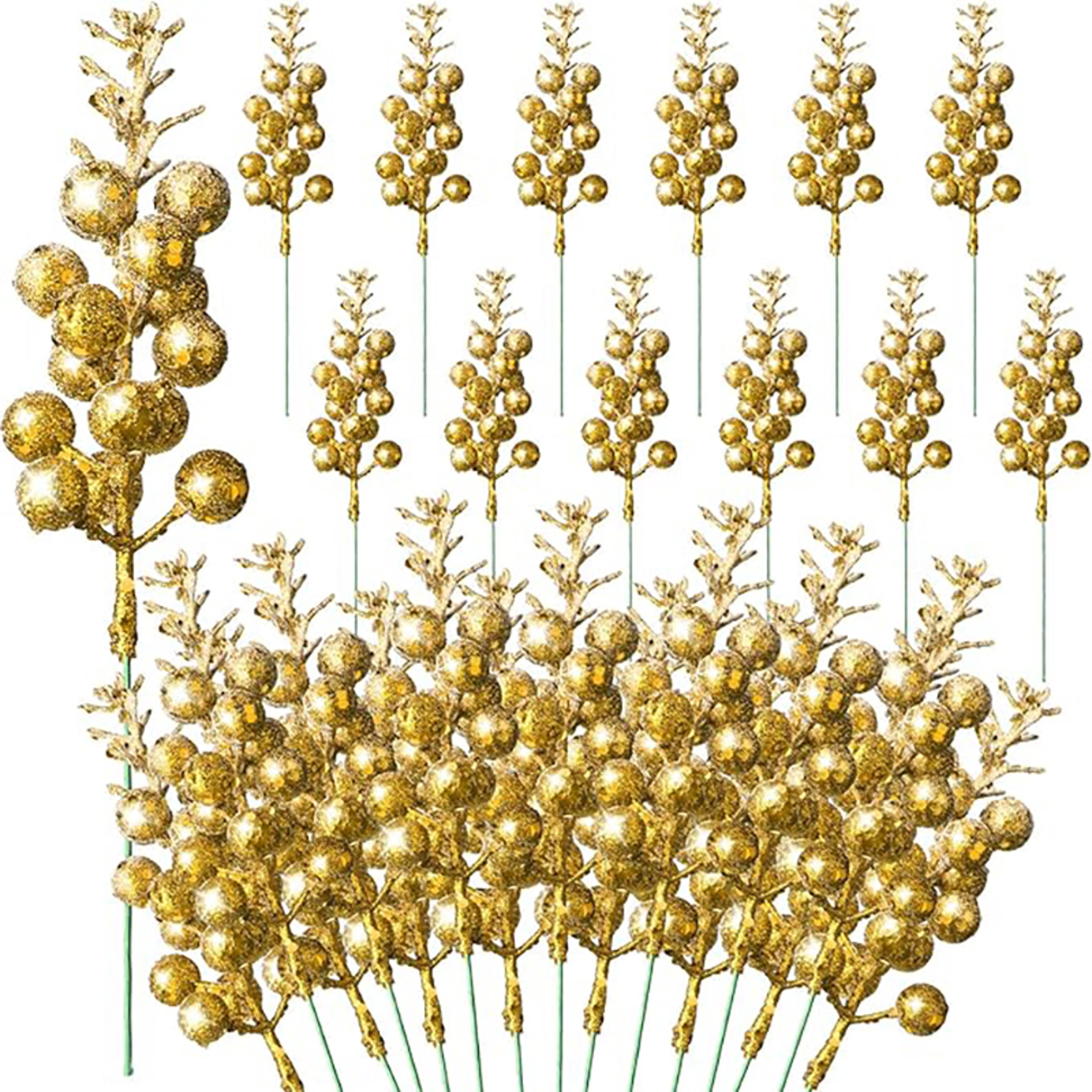 christmas decoration artificial heads, sparkling berry bouquet xmas, tree ornaments new year party supplies