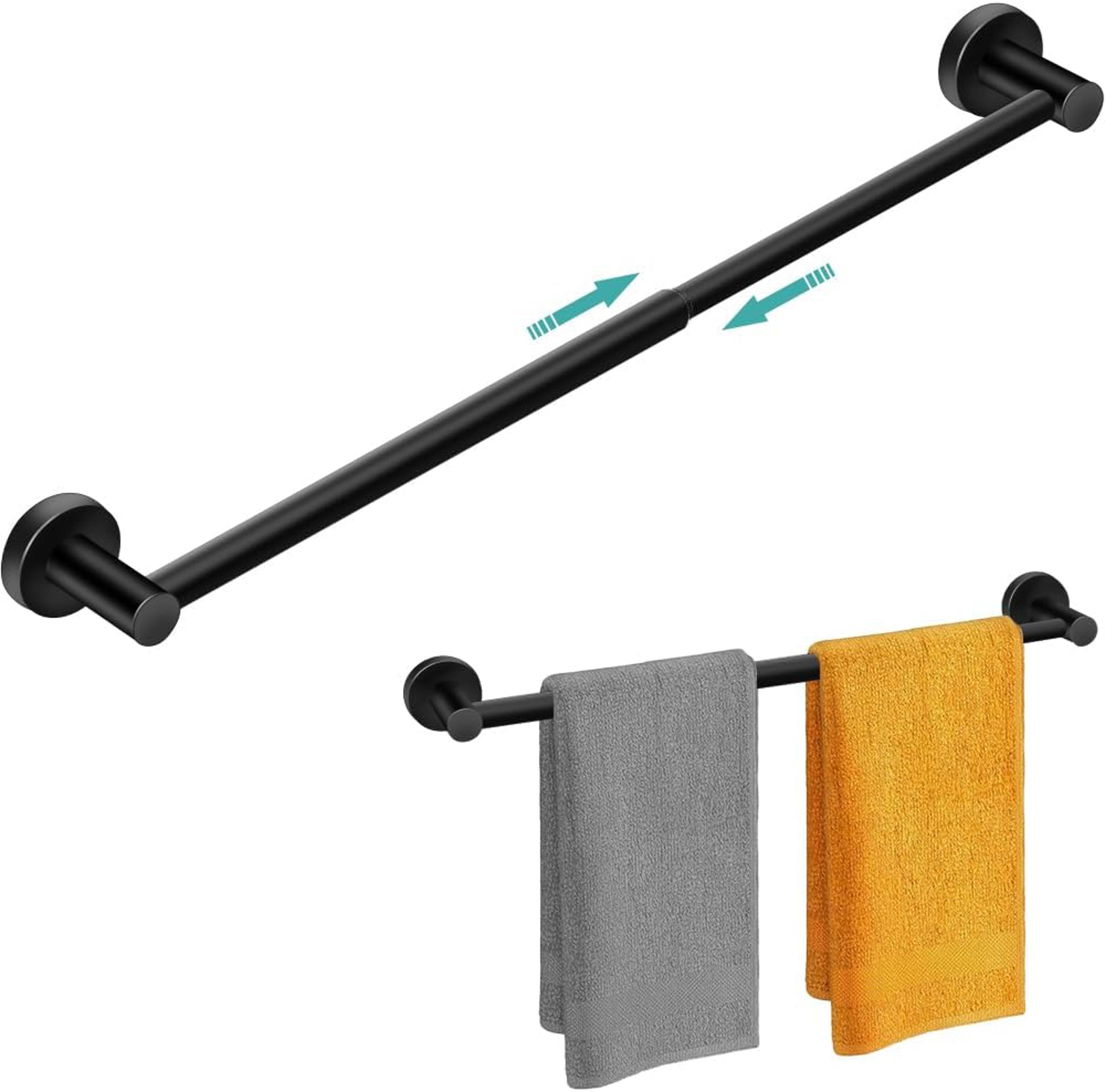 adjustable towel bar retractable stainless steel, rustproof wall mounted extended towel holder for bathroom kitchen