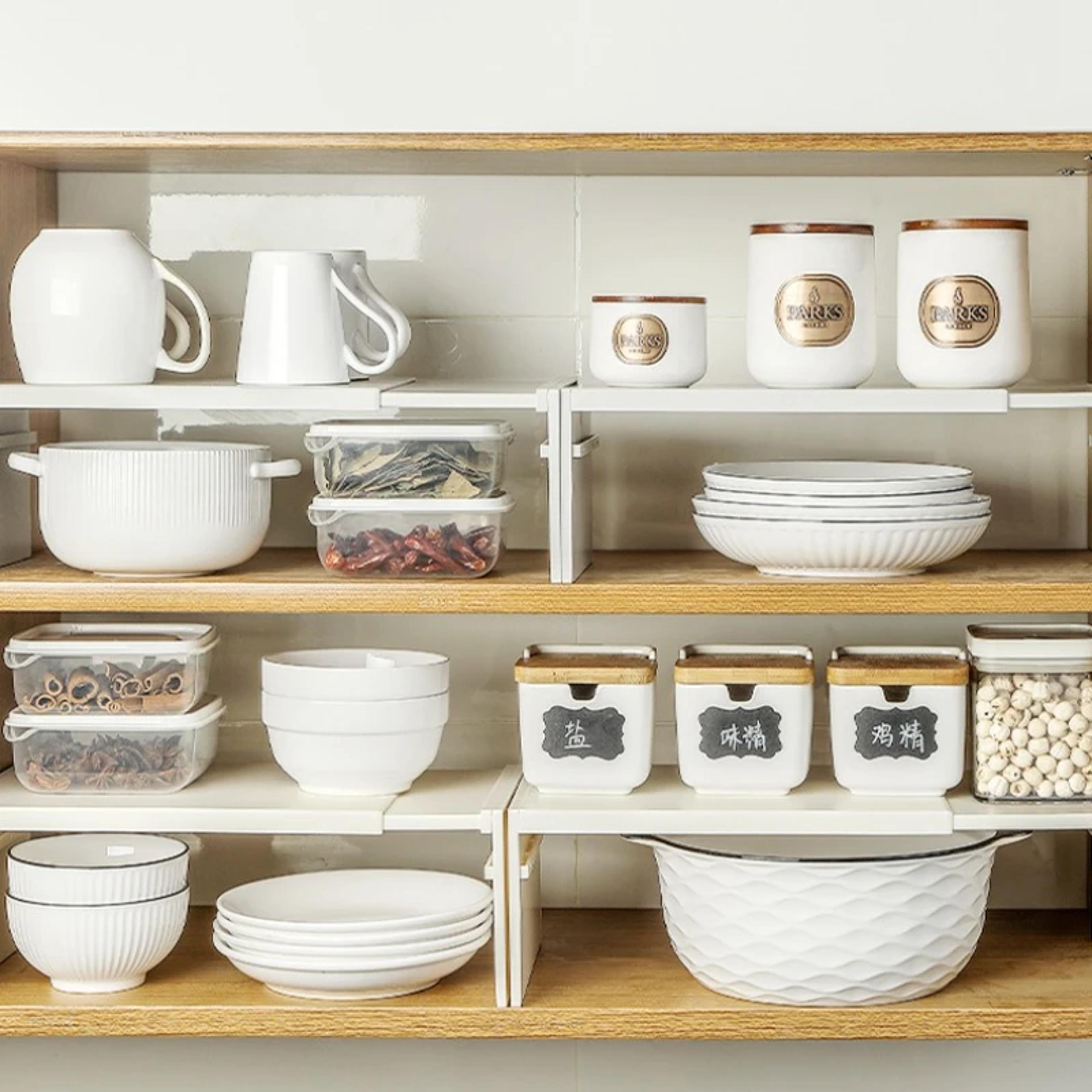 retractable kitchen shelf, household multifunctional cabinet storage rack, fridge organizer, dish and seasoning bottle
