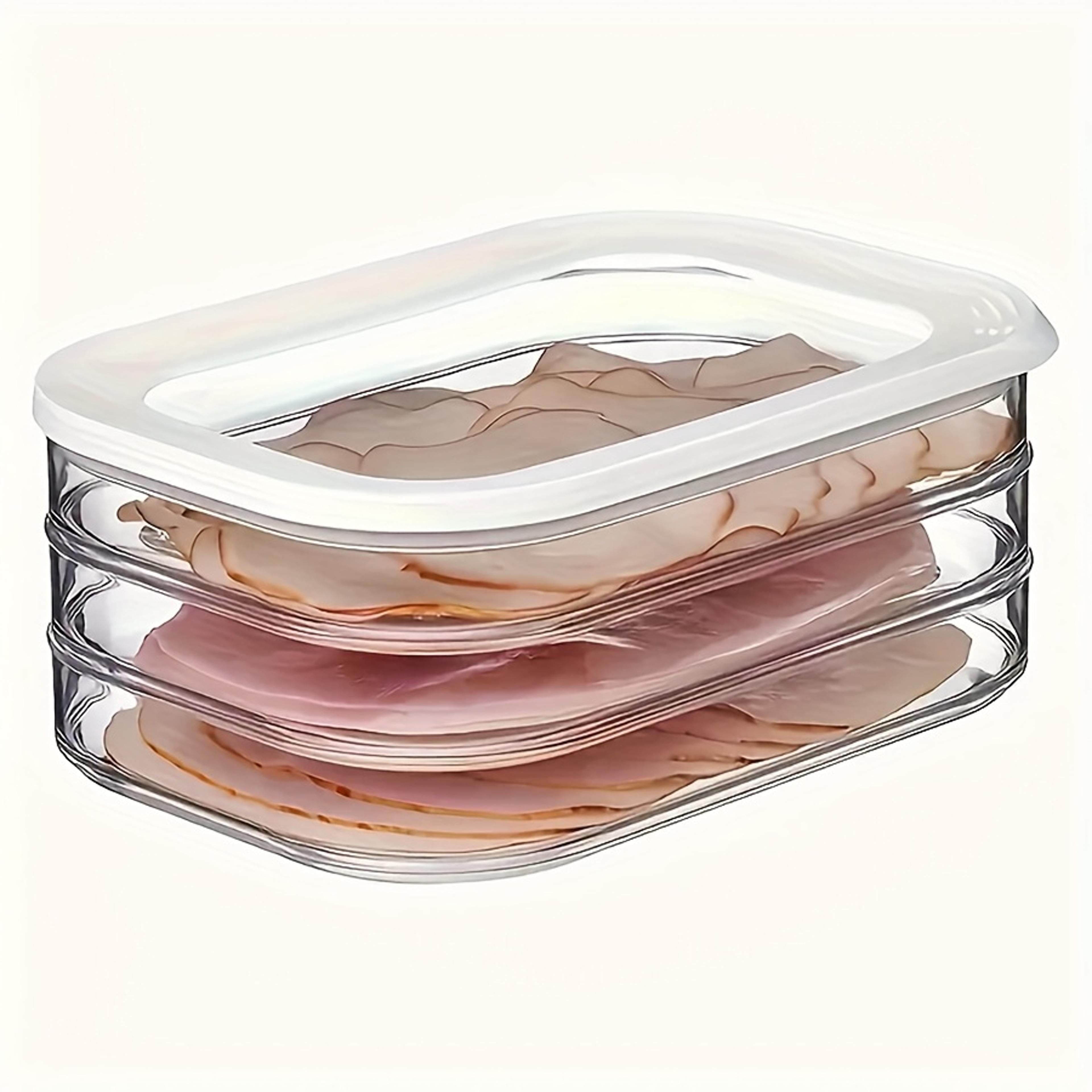 material bacon meat frozen preservation box, sealed transparent storage box, household refrigerator special container