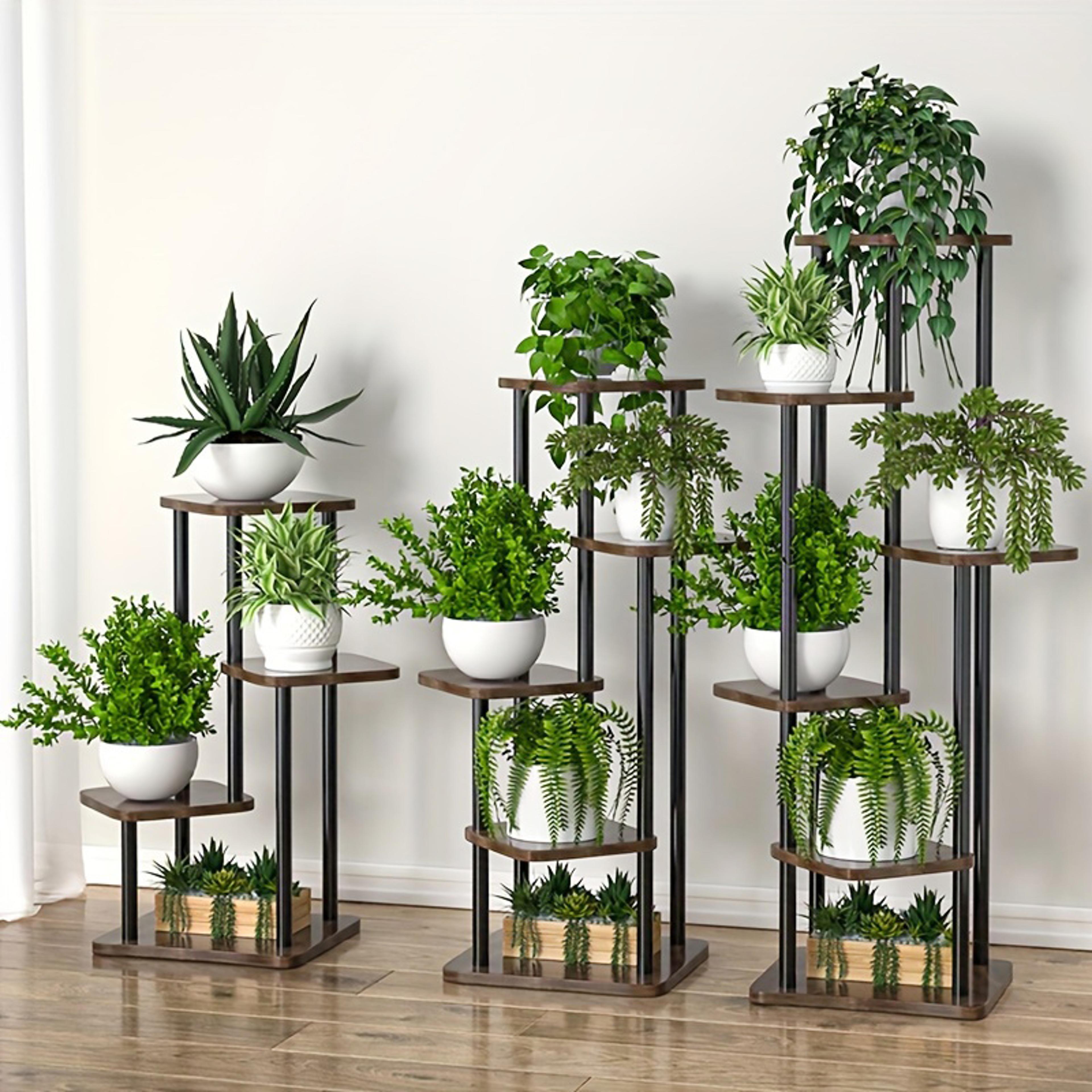 plant stand stand for flowers, wooden storage shelf, indoor display stand, multiple flower pot rack, 4 5 6 tier planter