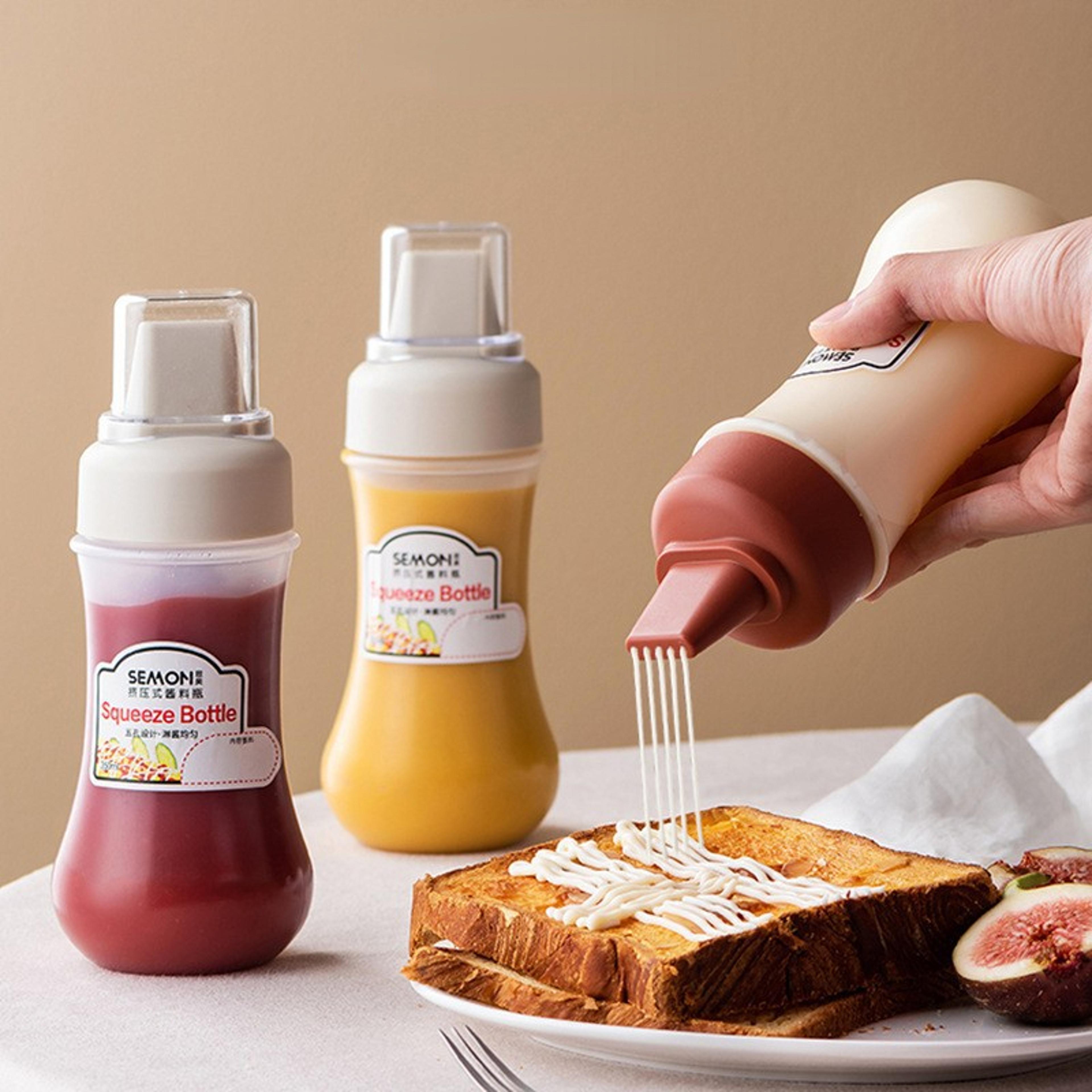 porous squeeze sauce bottle for ketchup, bbq sauces, honey, salad dressing oil, kitchen condiment dispenser
