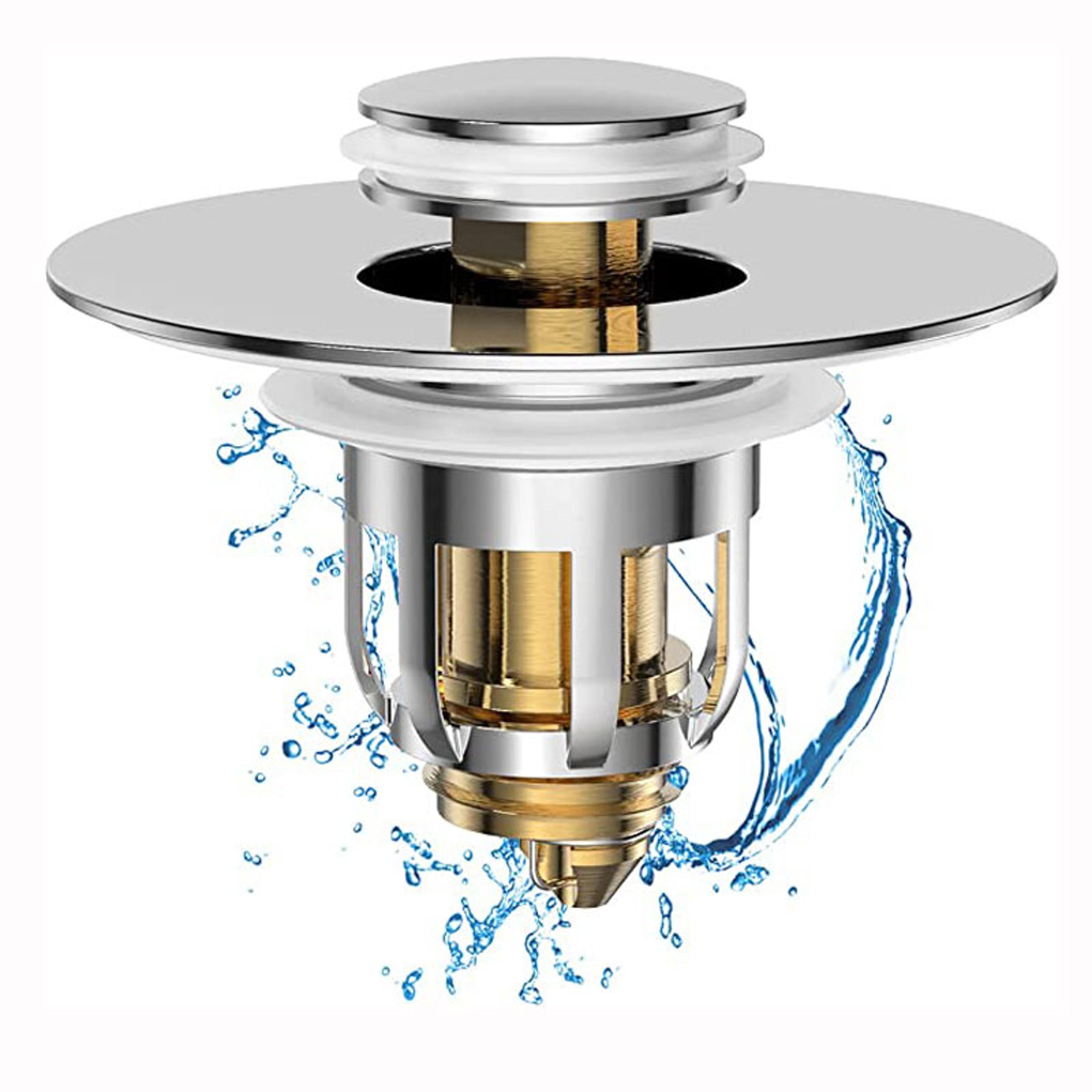 universal bathroom sink stopper, anti clogging pop-up strainer, drain hair catcher, kitchen sink filter
