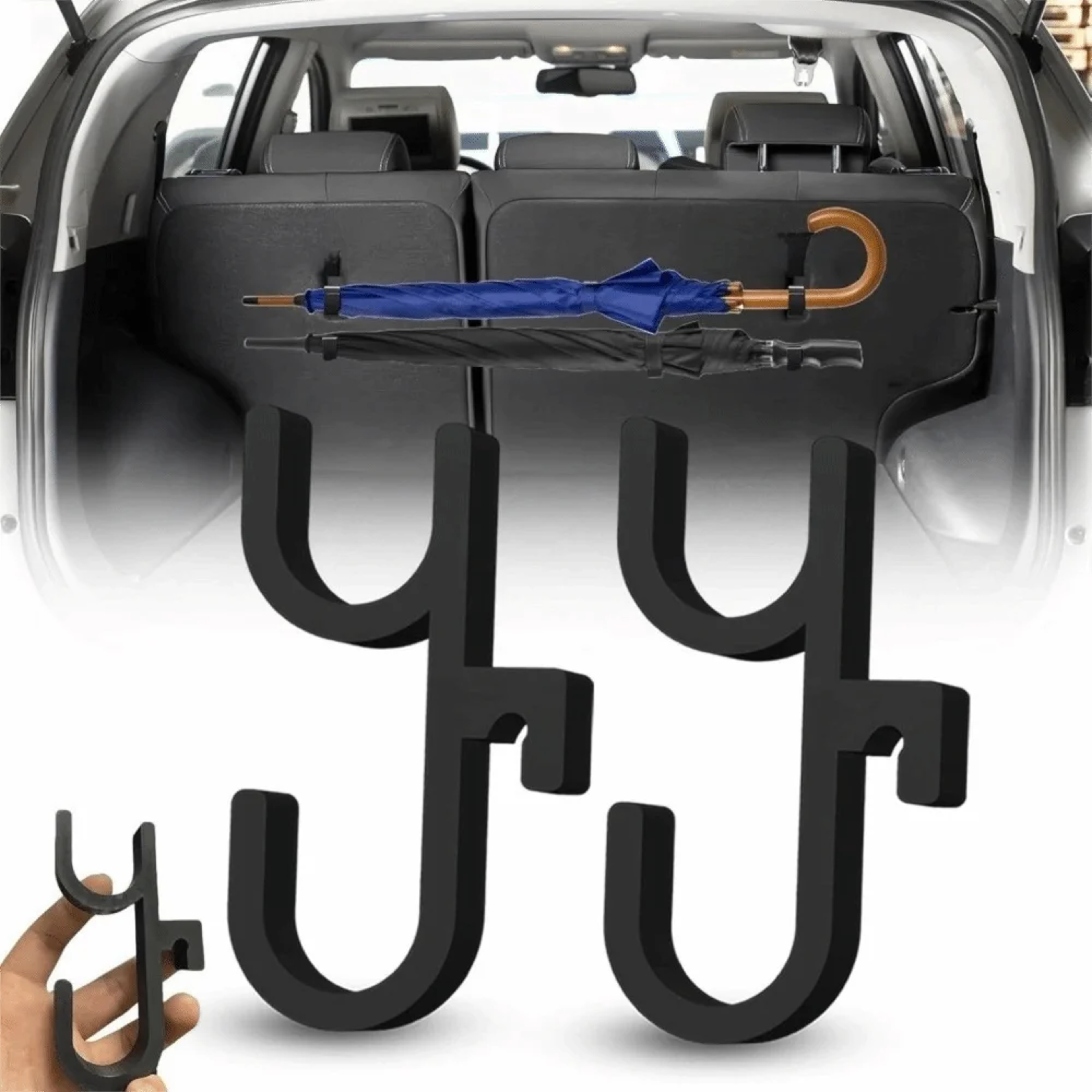 umbrella car seat hooks, automotive purse hooks for headrest holder, car organizer for water bottle wallet, universal