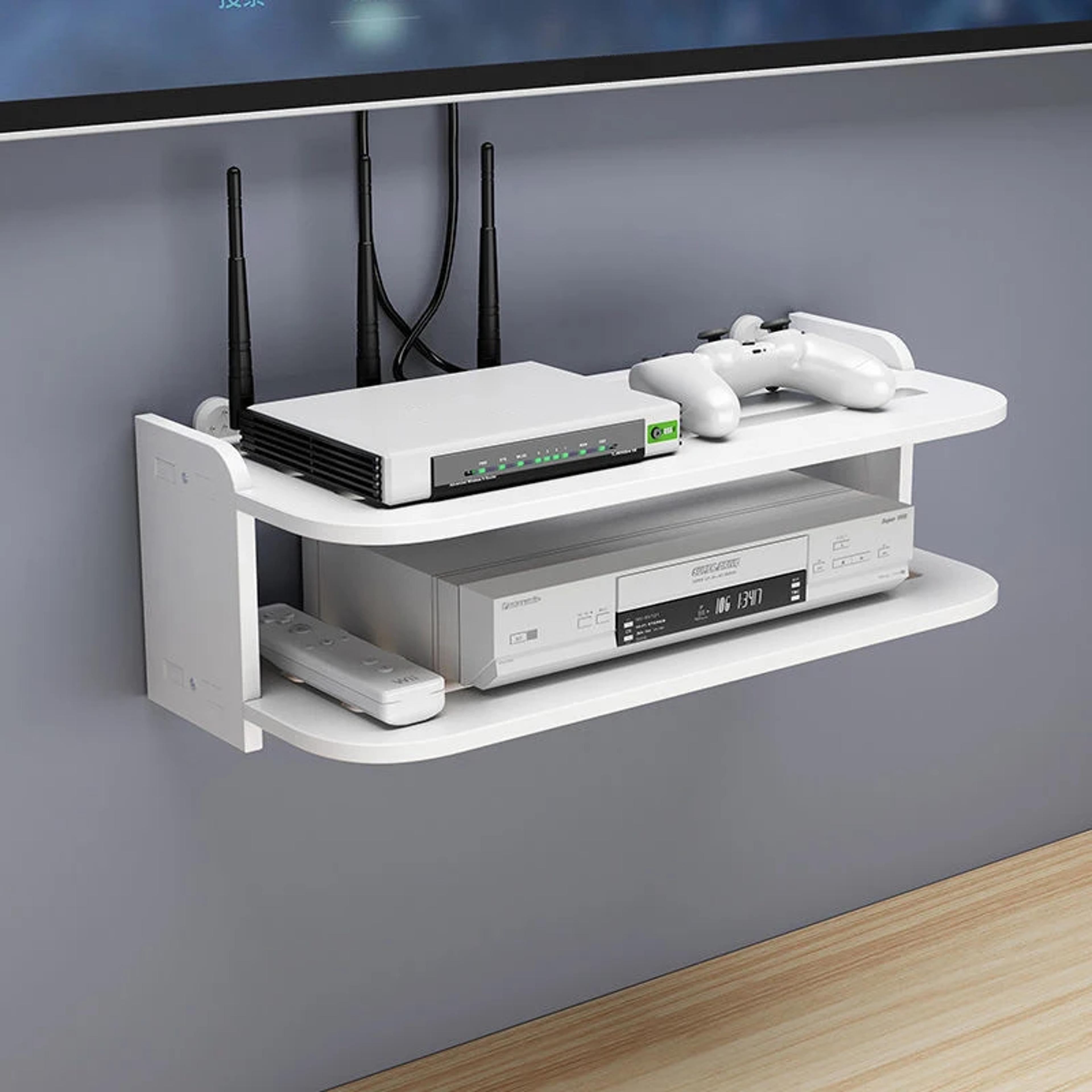 environmental floating shelves, wifi router hanging layer, multi tap outlet set box bracket, wall mount floating shelves