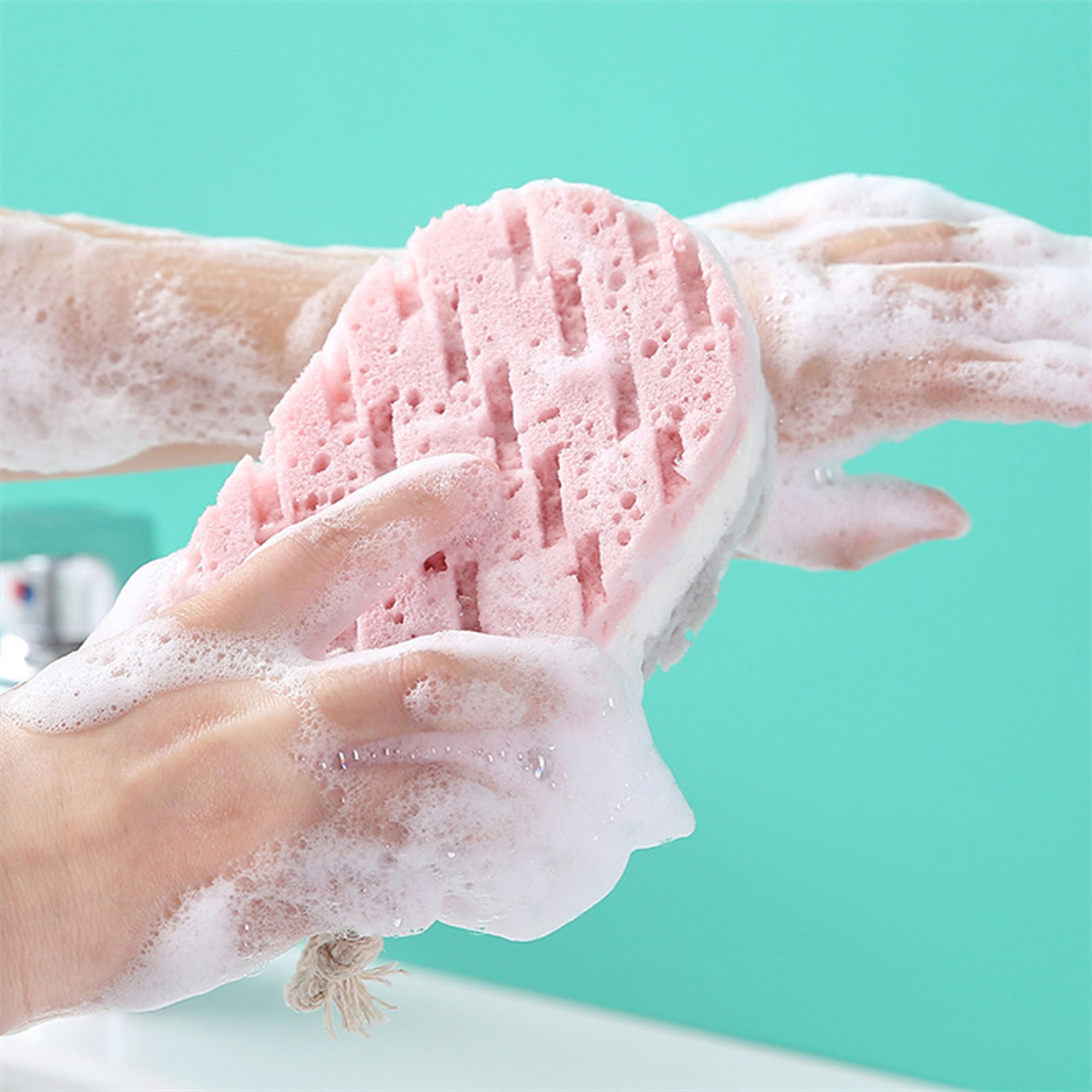 sponge bath ball shower rub for whole body exfoliation, massage brush scrubber, body brush bathroom accessories