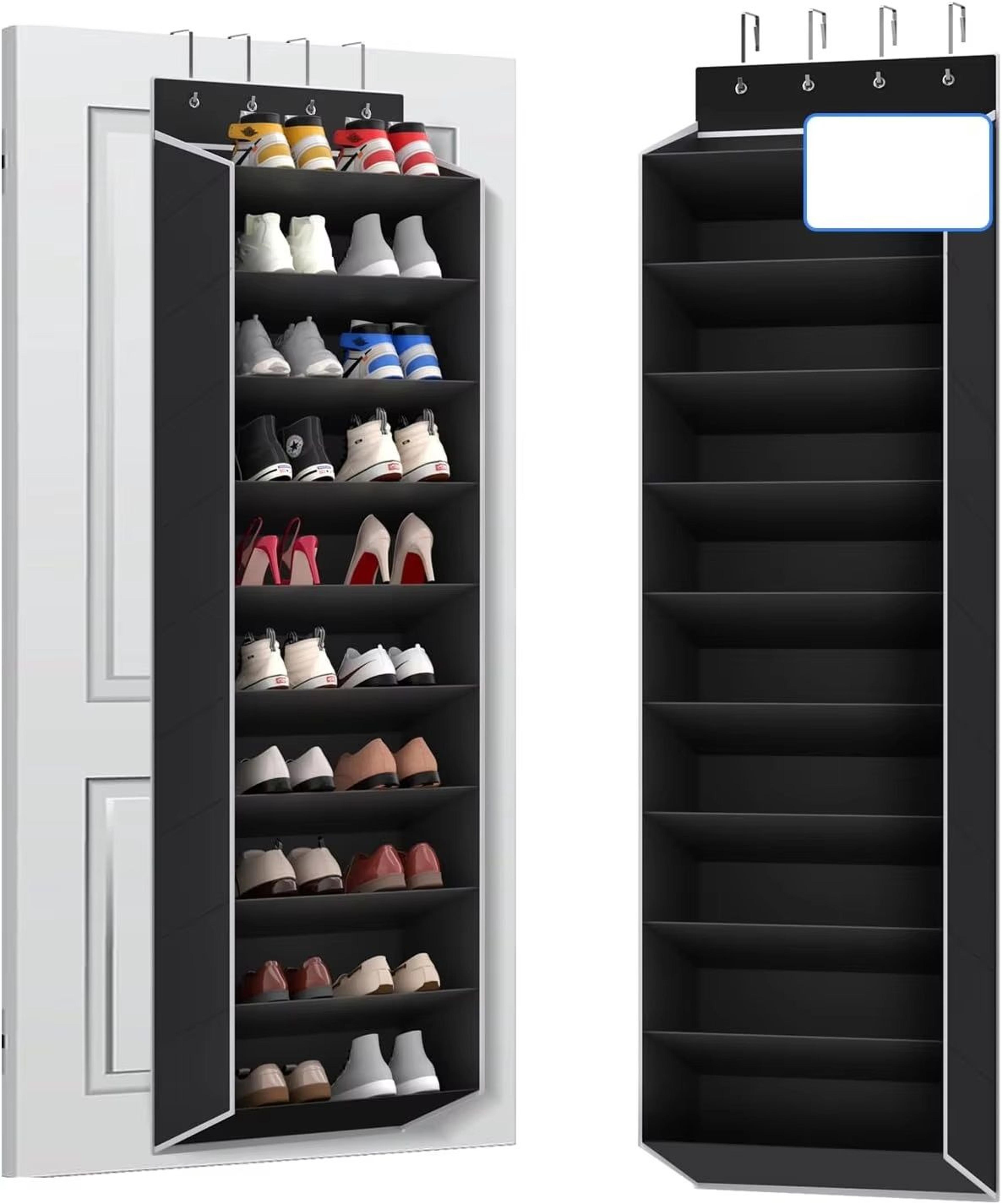 large over the door shoe organizer, hanging shoe rack with deep pockets, ideal door storage solution