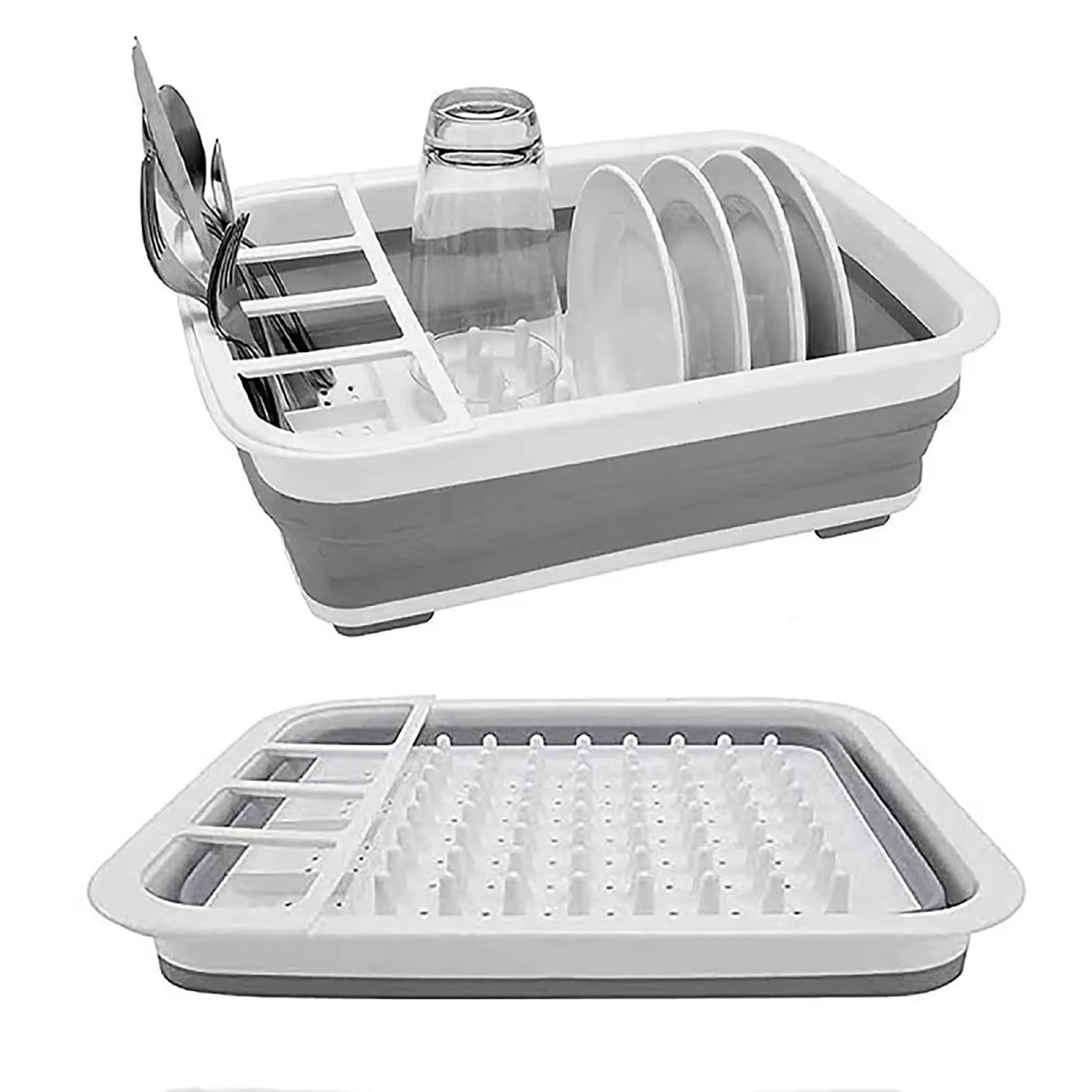 foldable dish rack, kitchen storage, water leakage, plastic tableware, drain bowl tray for dinnerware, home drying rack