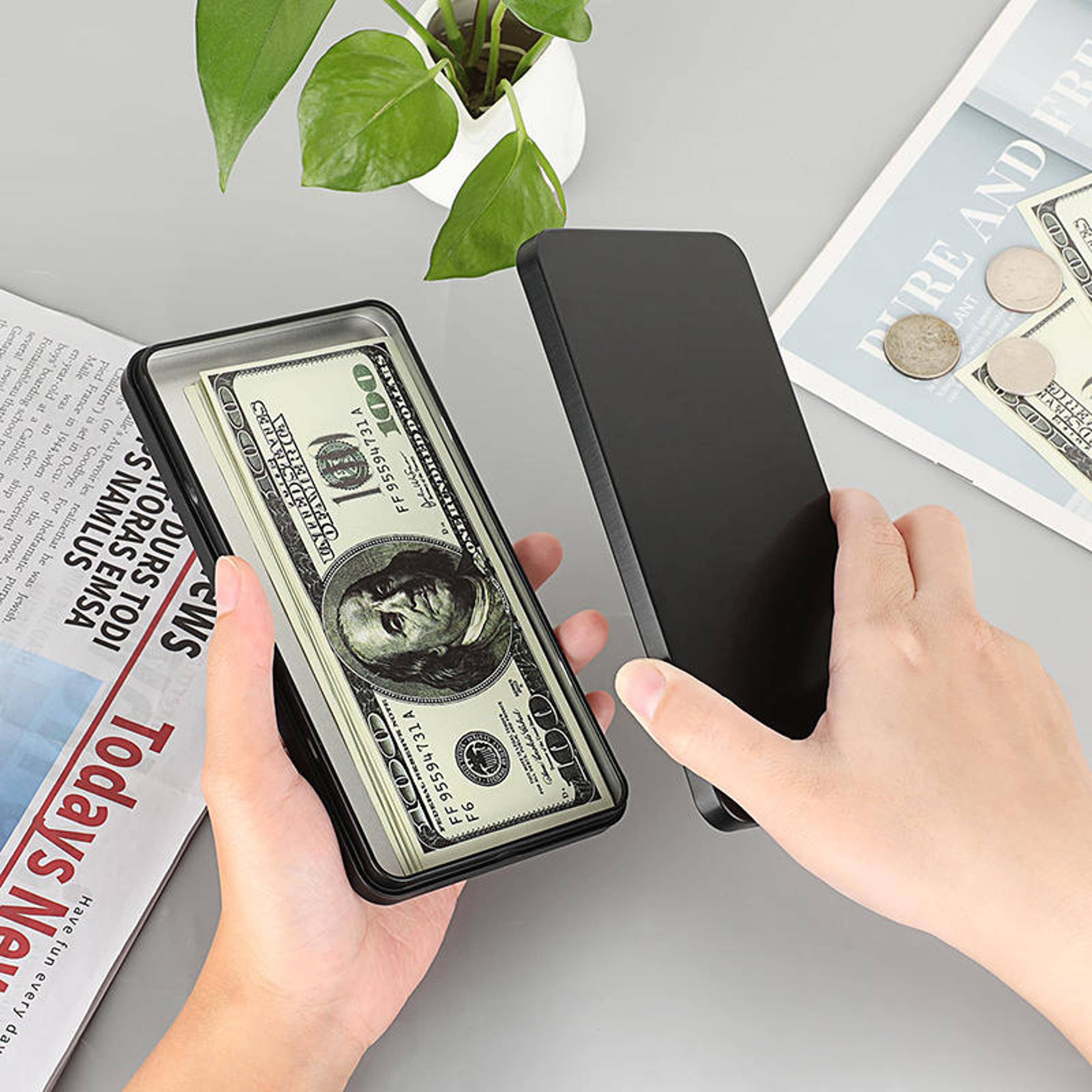 paper money holder, tinplate currency tray, small metal cash storage box, convenient money protector case for safe