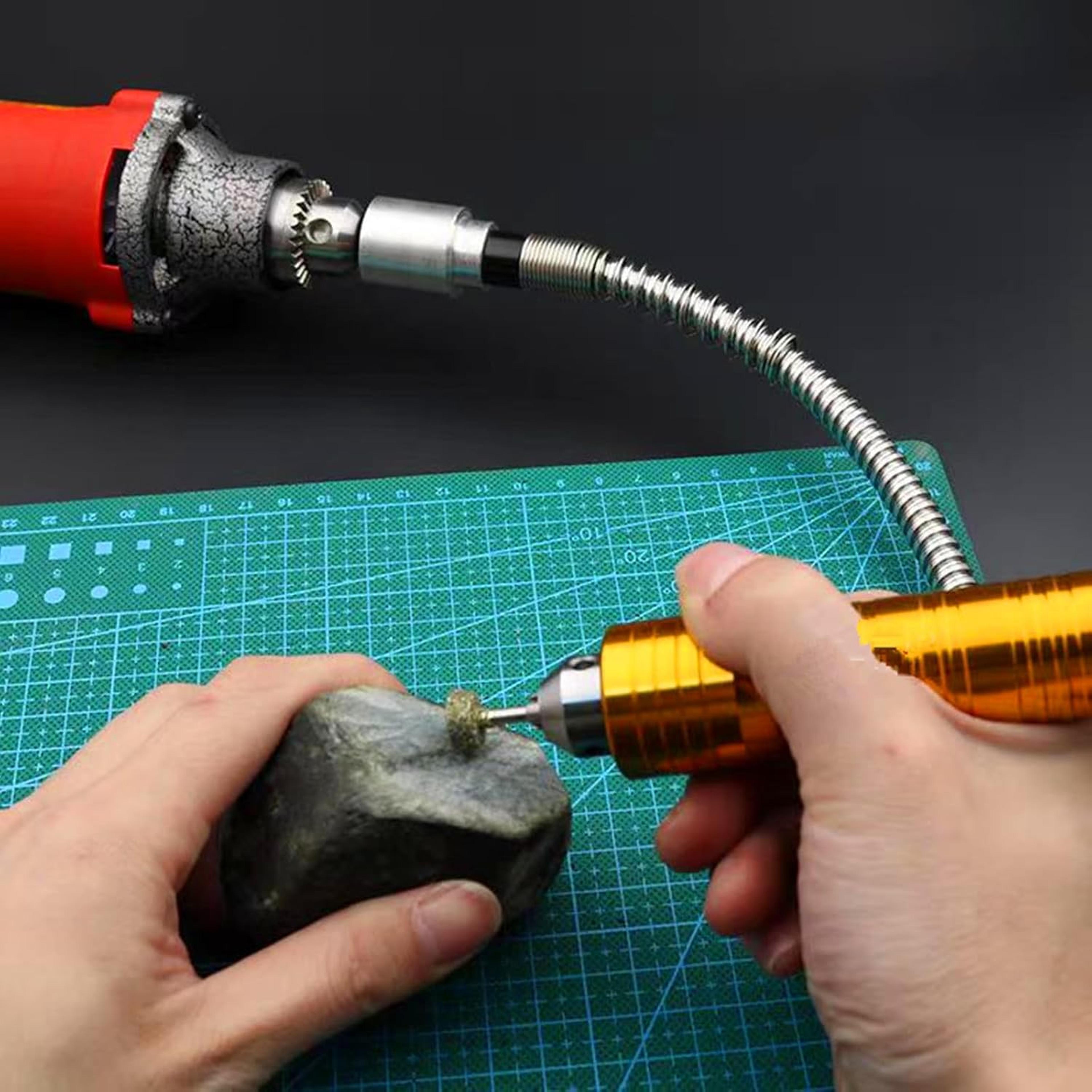 high-power corded rotary tool kit with flex shaft multi-function chuck, perfect for diy crafts home projects