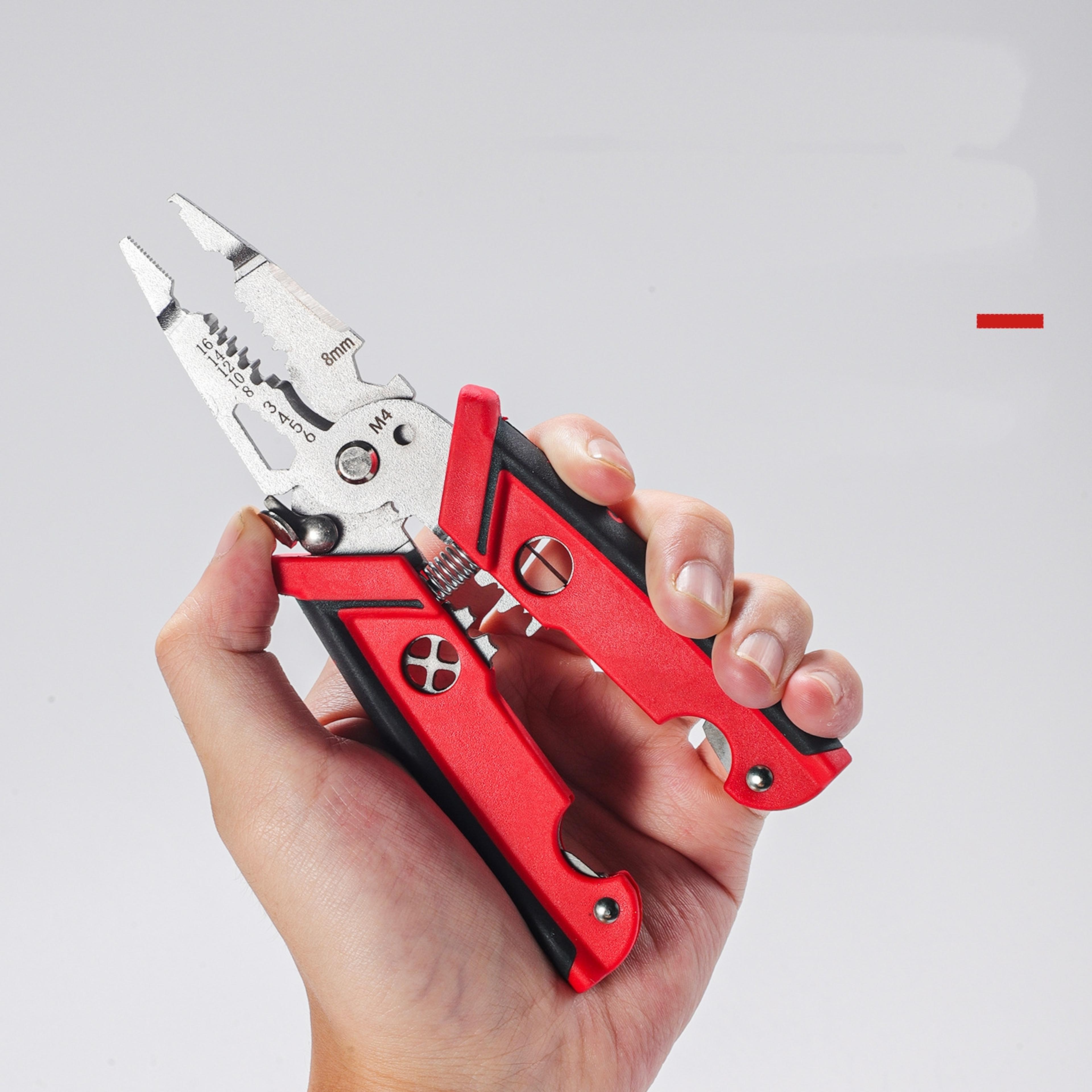 electrician pliers, multifunctional wire stripper crimper pliers, professional electrician tool for crimping and cutting