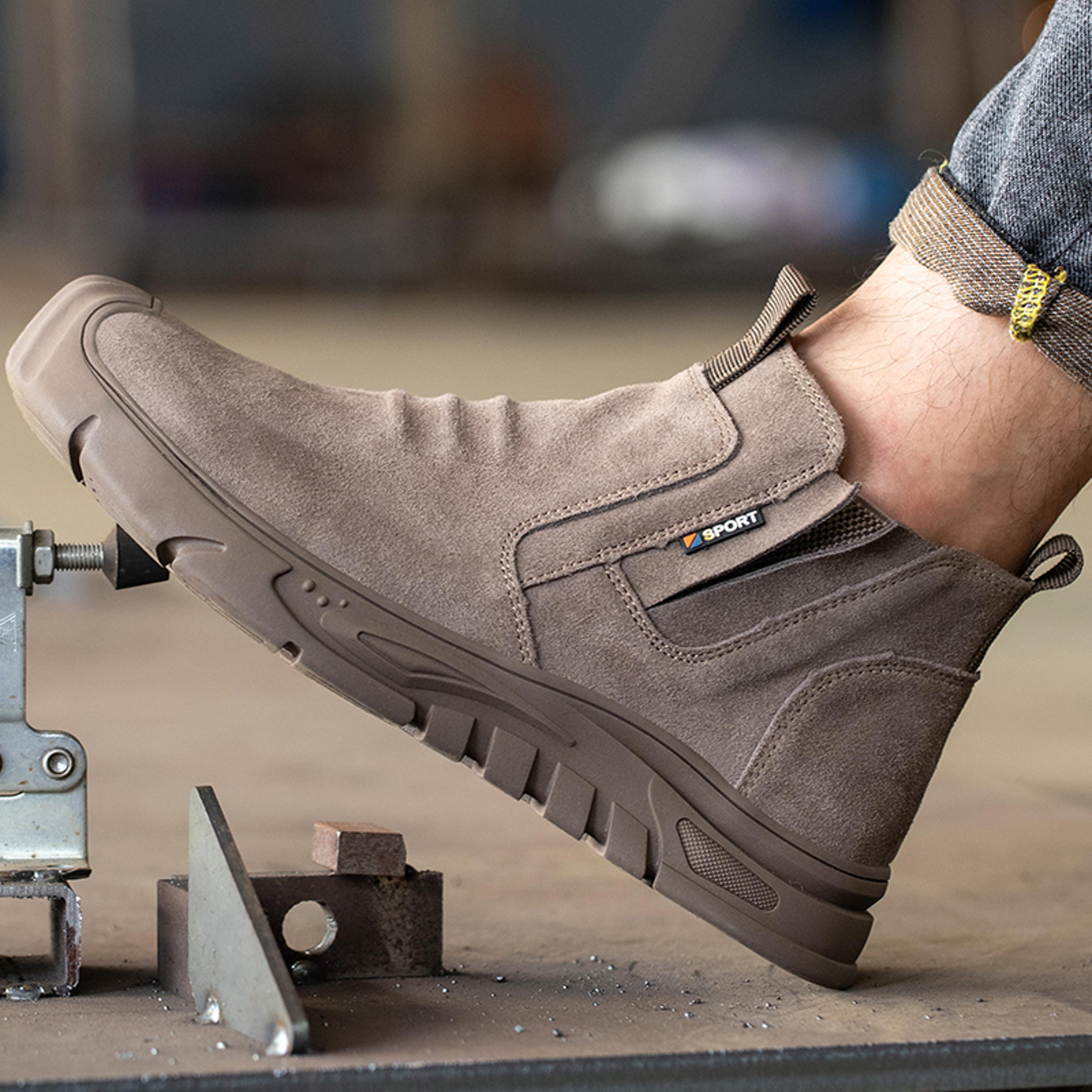 steel toe cap working boots, anti-puncture work shoe for men, indestructible work shoes, outdoor safety boots for men