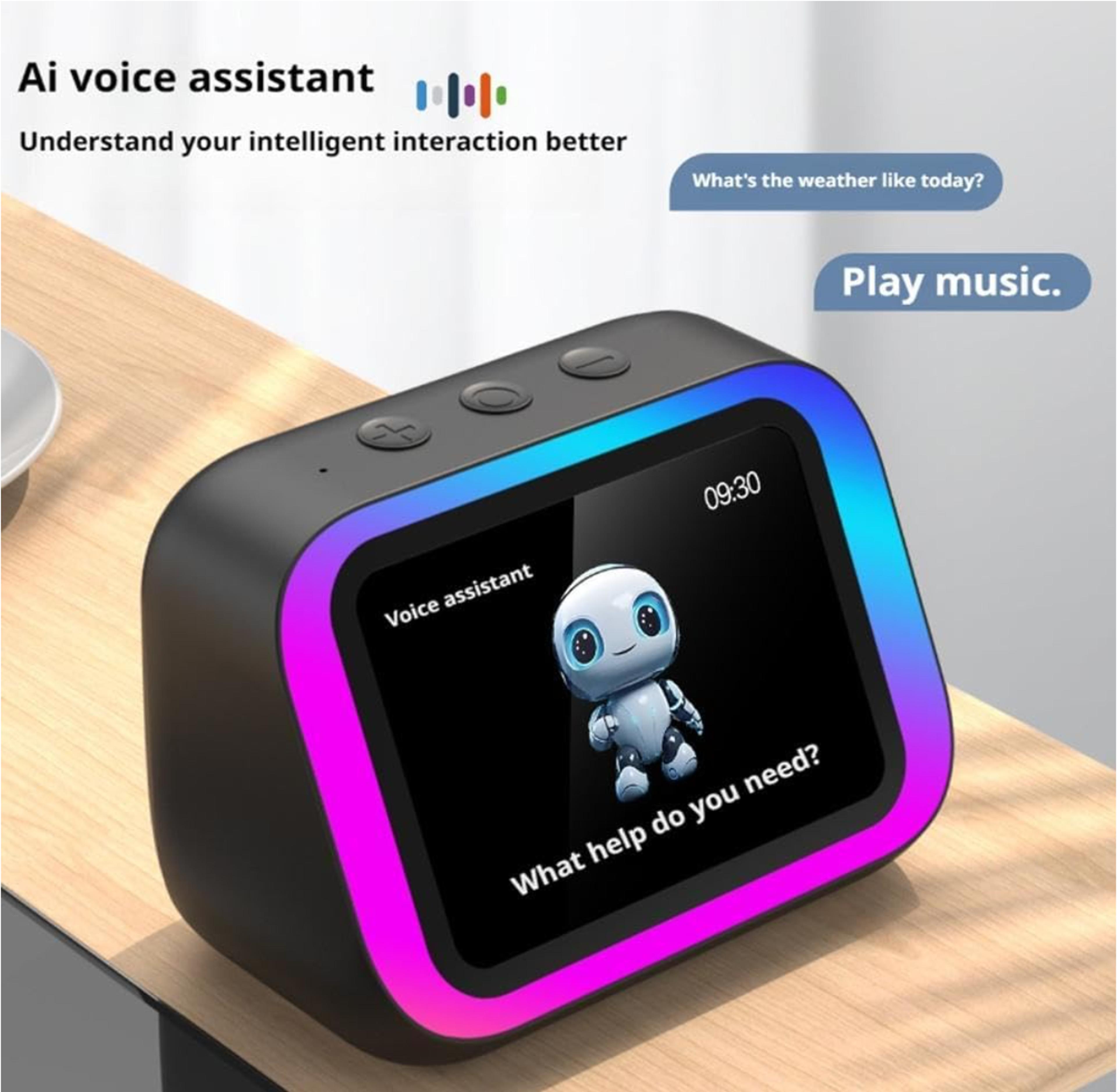 bluetooth speaker, voice assistant, hd touch screen display, electronic album, alarm clock, hi-fi stereo sound