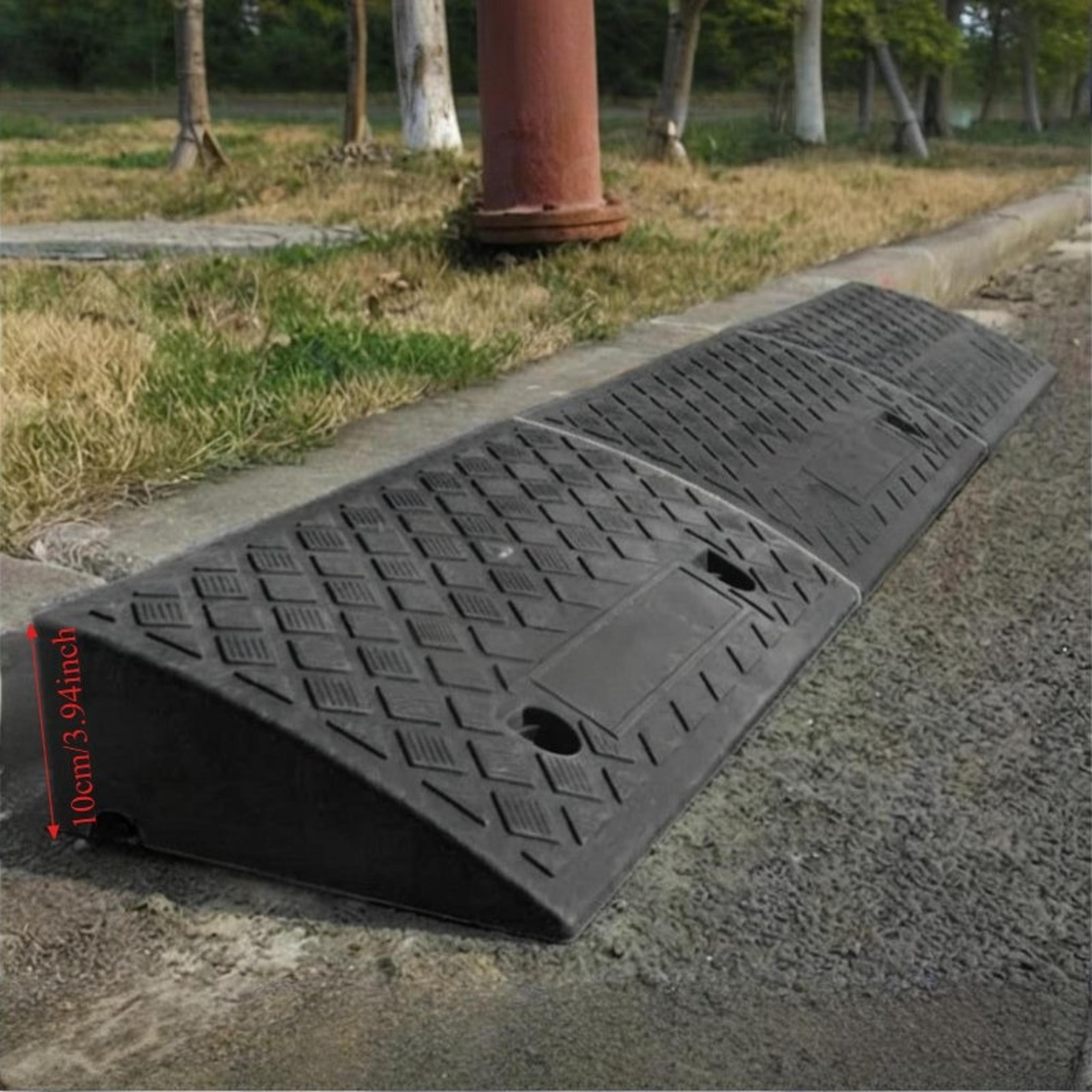 portable threshold ramp, durable ramp for car, motorcycle, wheelchair, scooter, pets access, non-slip surface for safe