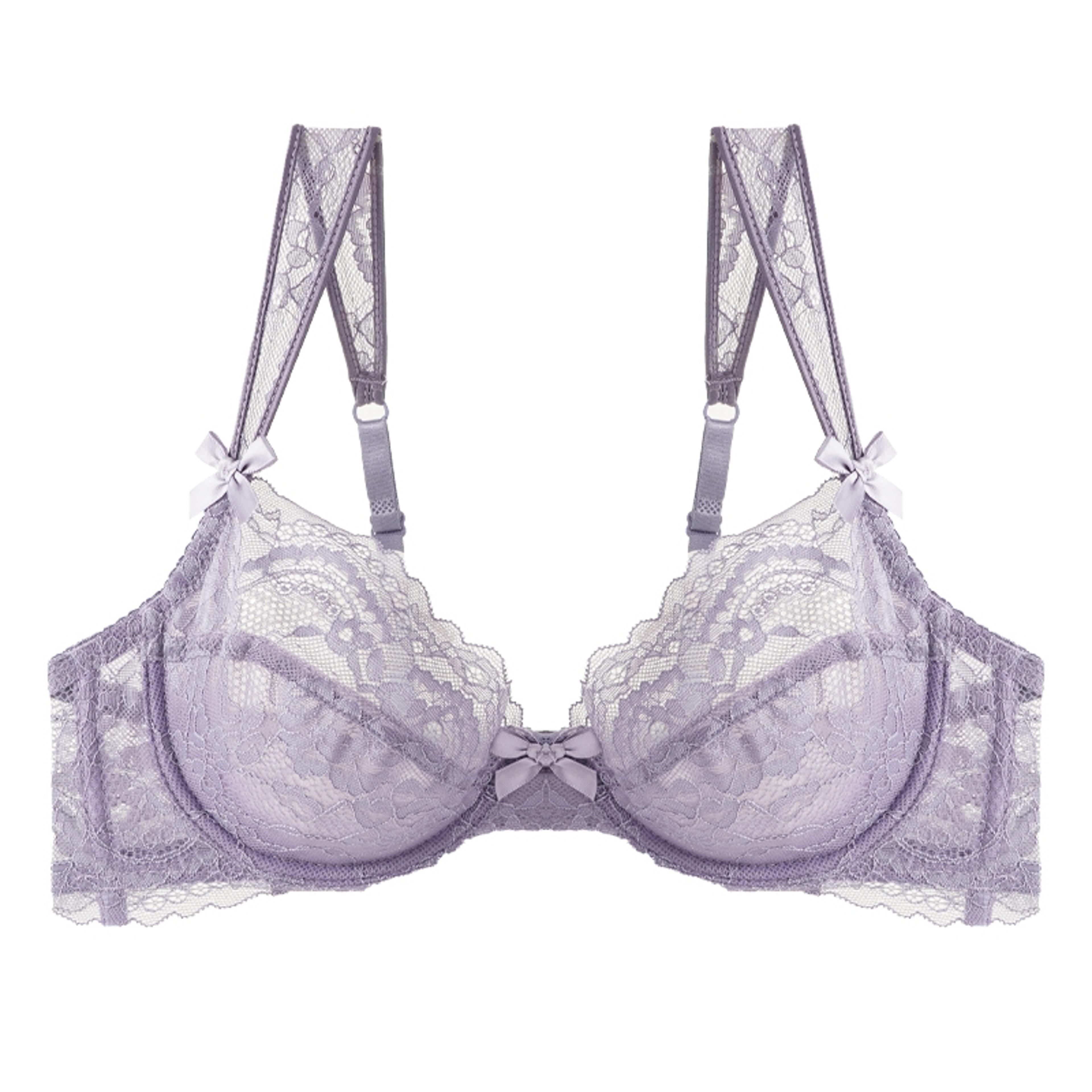 sexy ultra-thin lace bras, women's push up bra, hollow out transparent underwear, elegant french bow underwire