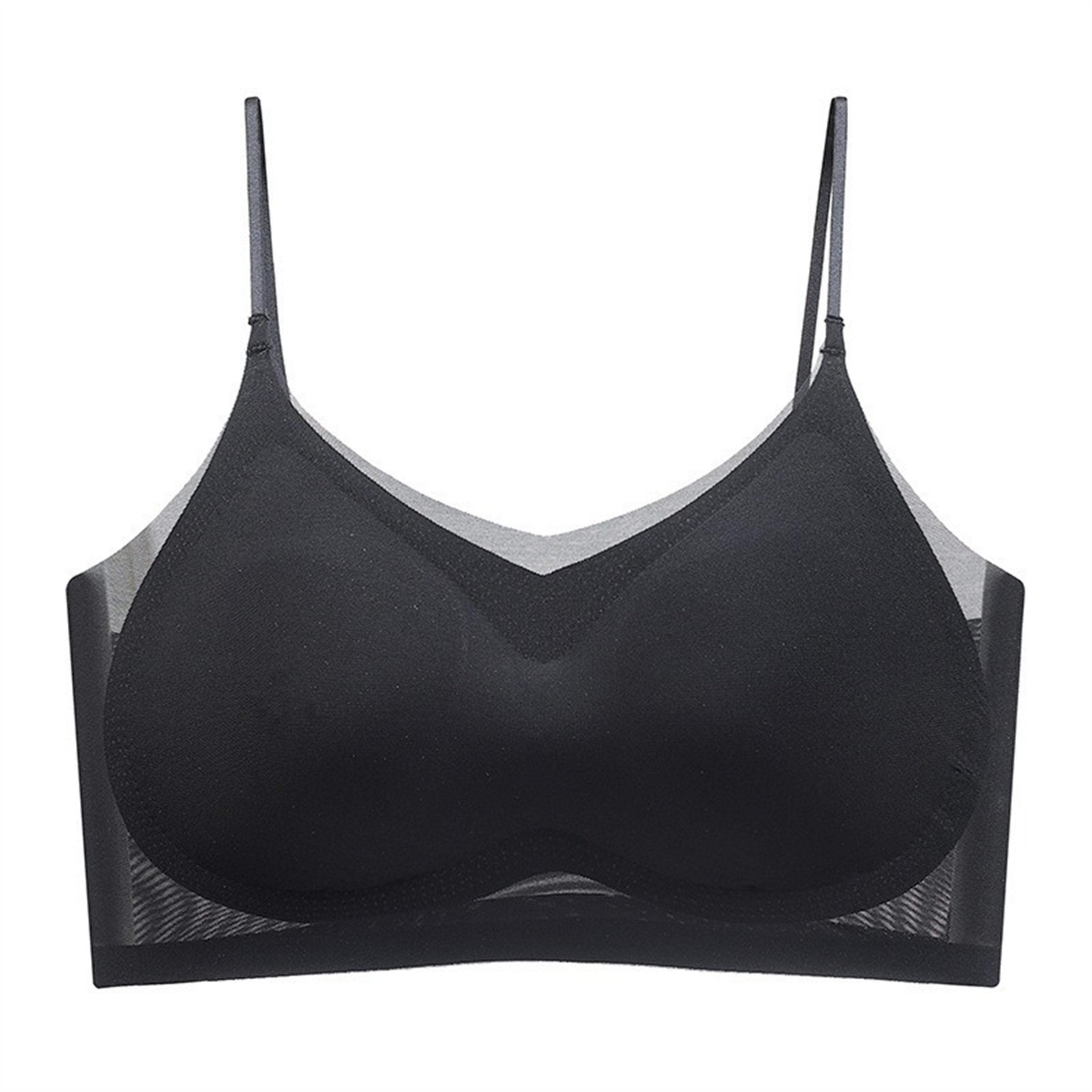 ultra-thin breathable ice silk top bra, women's seamless back halter vest, wrap bra for small chest, comfortable support