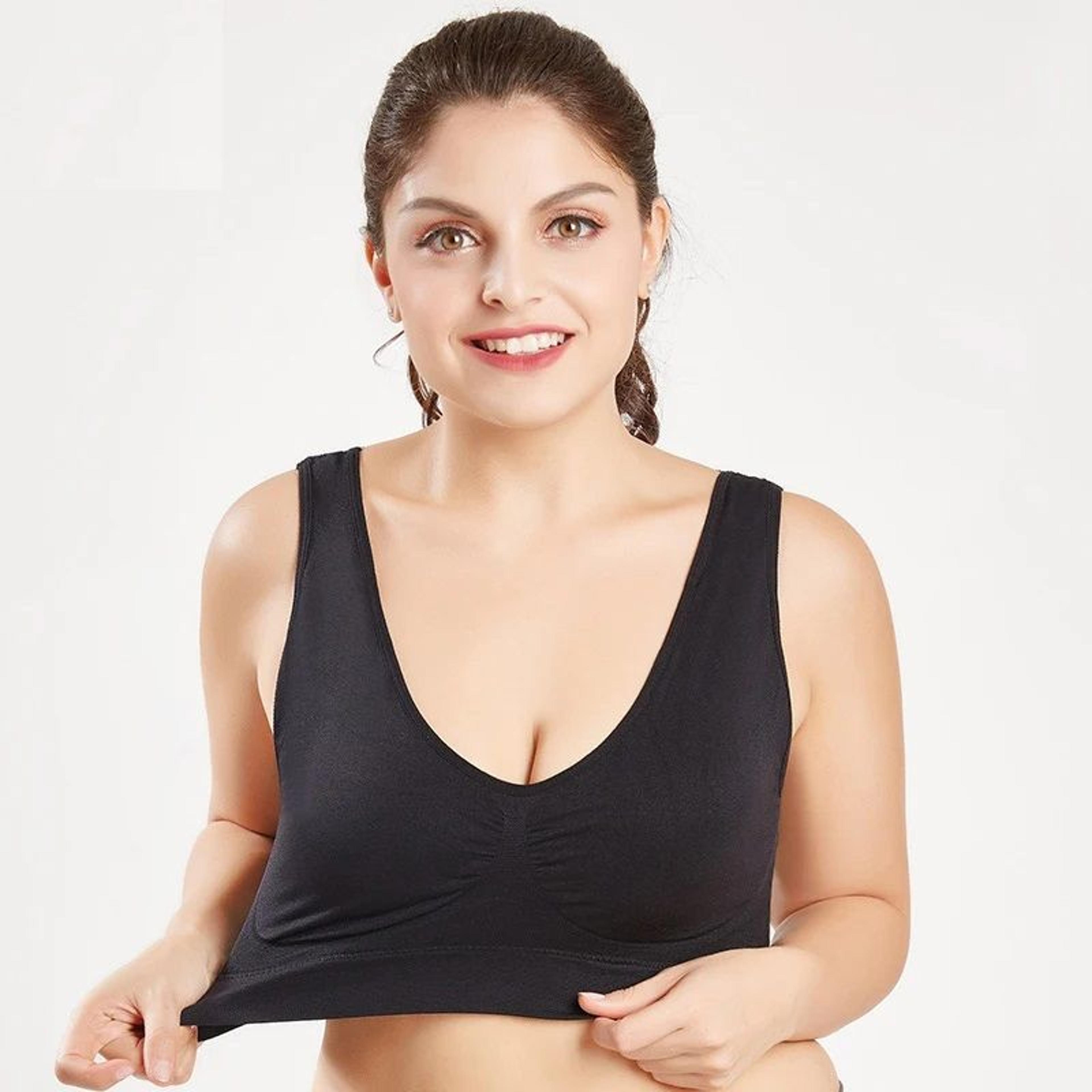 queenral plus size bras for women, seamless bra with pads, big size, bralette push up brassiere bra vest