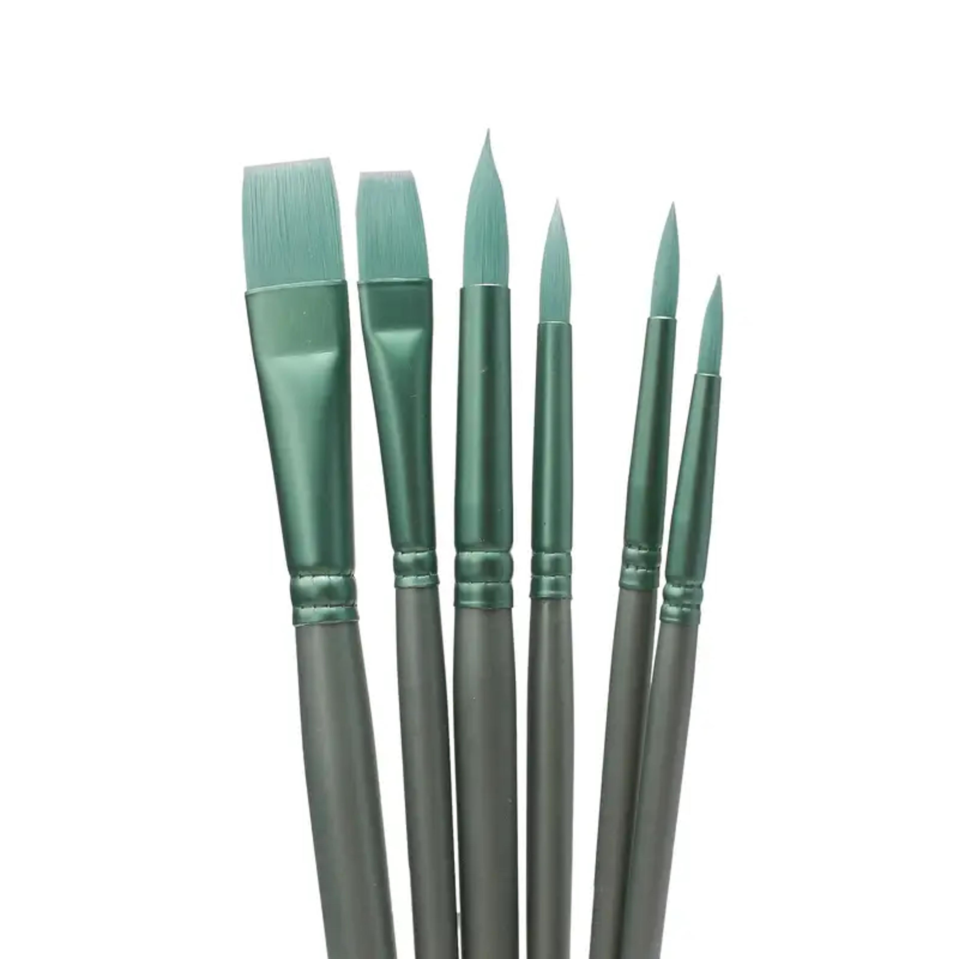 premium brush set, sharp and flat watercolor brushes, nylon hair acrylic brushes, painting supplies for artists