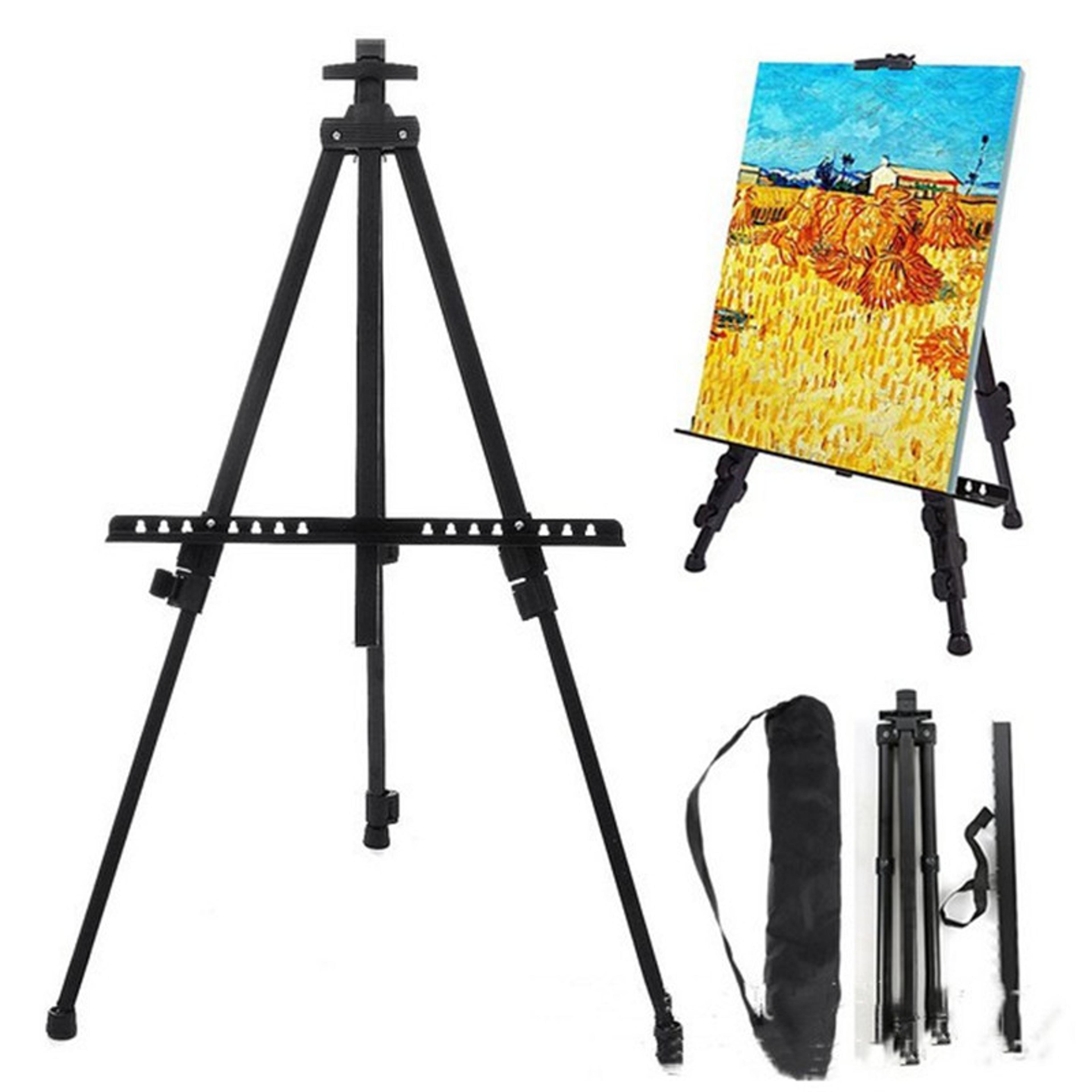portable adjustable metal sketch easel, foldable travel easel with bag, artist art supplie stand, outdoor sketch drawing