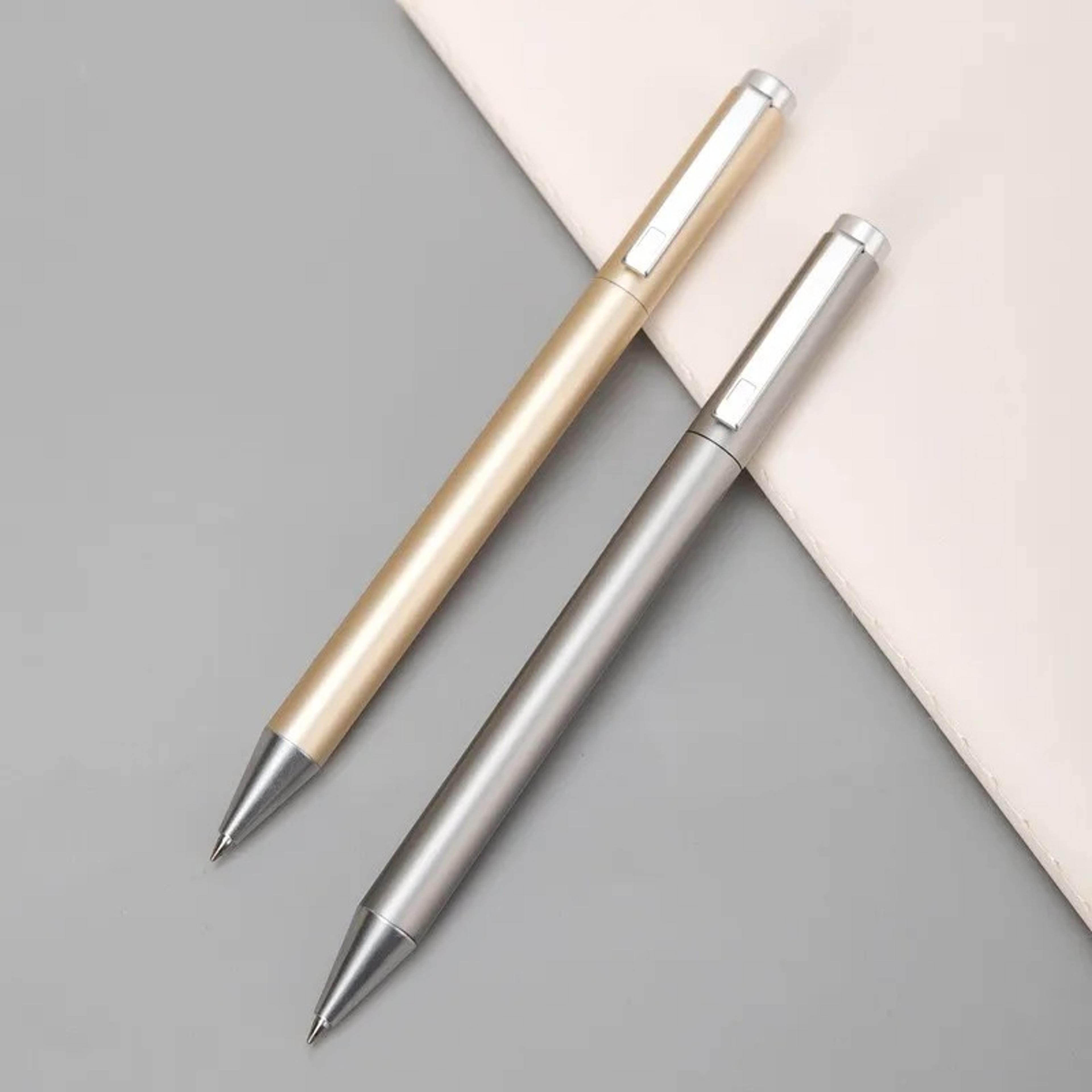 metal sign pen gel ink pens, golden silver color metallic writing pen, office supplies