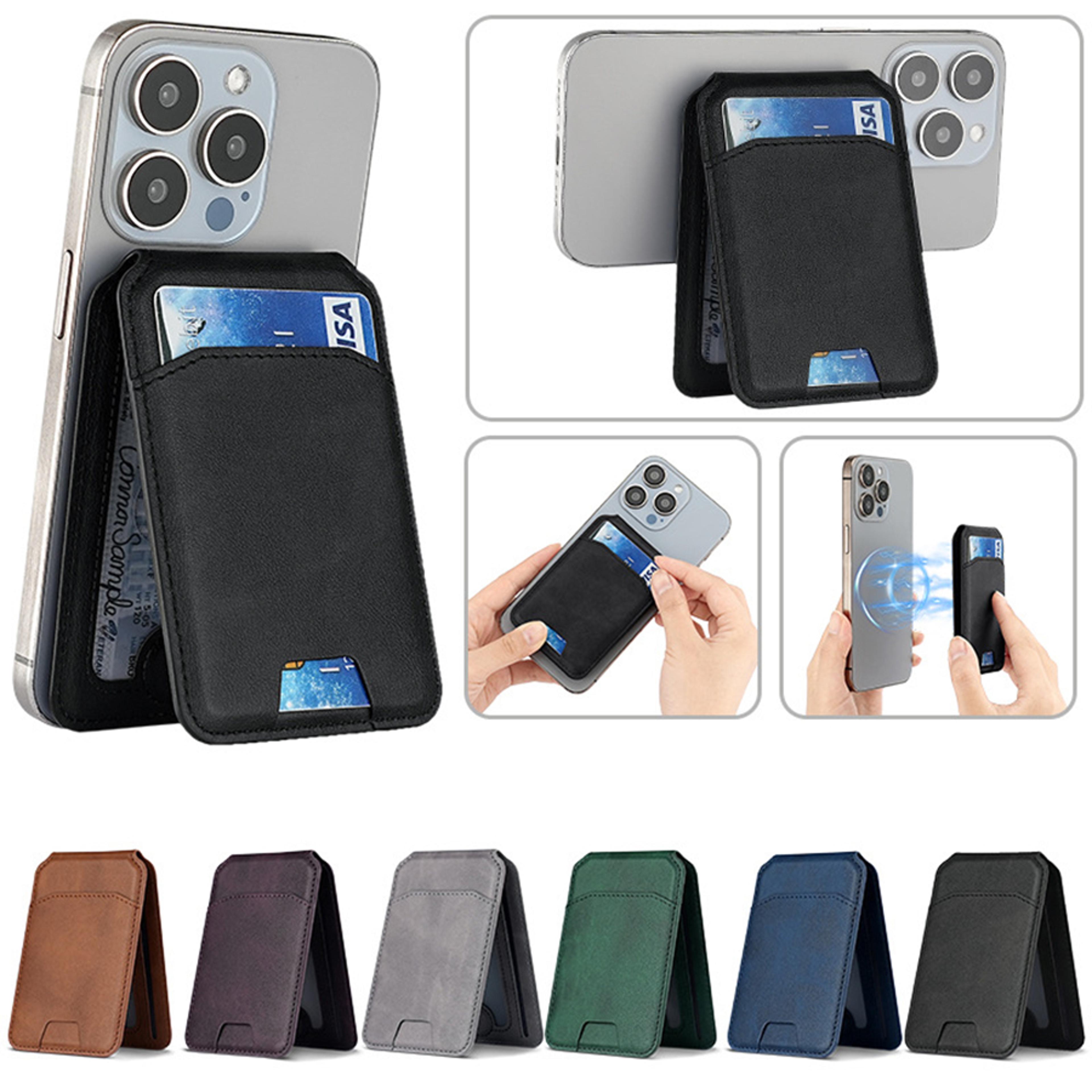 card wallet phone stand, pu leather magnetic card holder case, bracket stand with kickstand for iphone