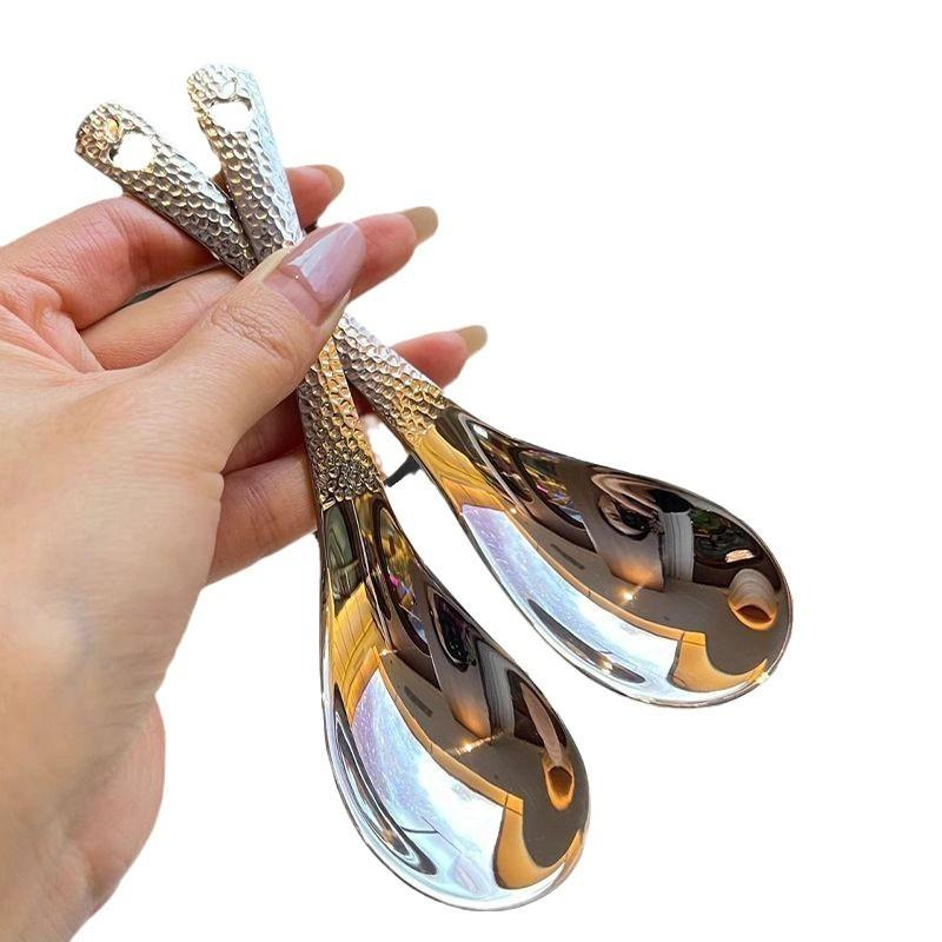 simple stainless steel spoon, retro kitchen tools, high-end texture, rice scoop, new fashion home kitchen meal spoons