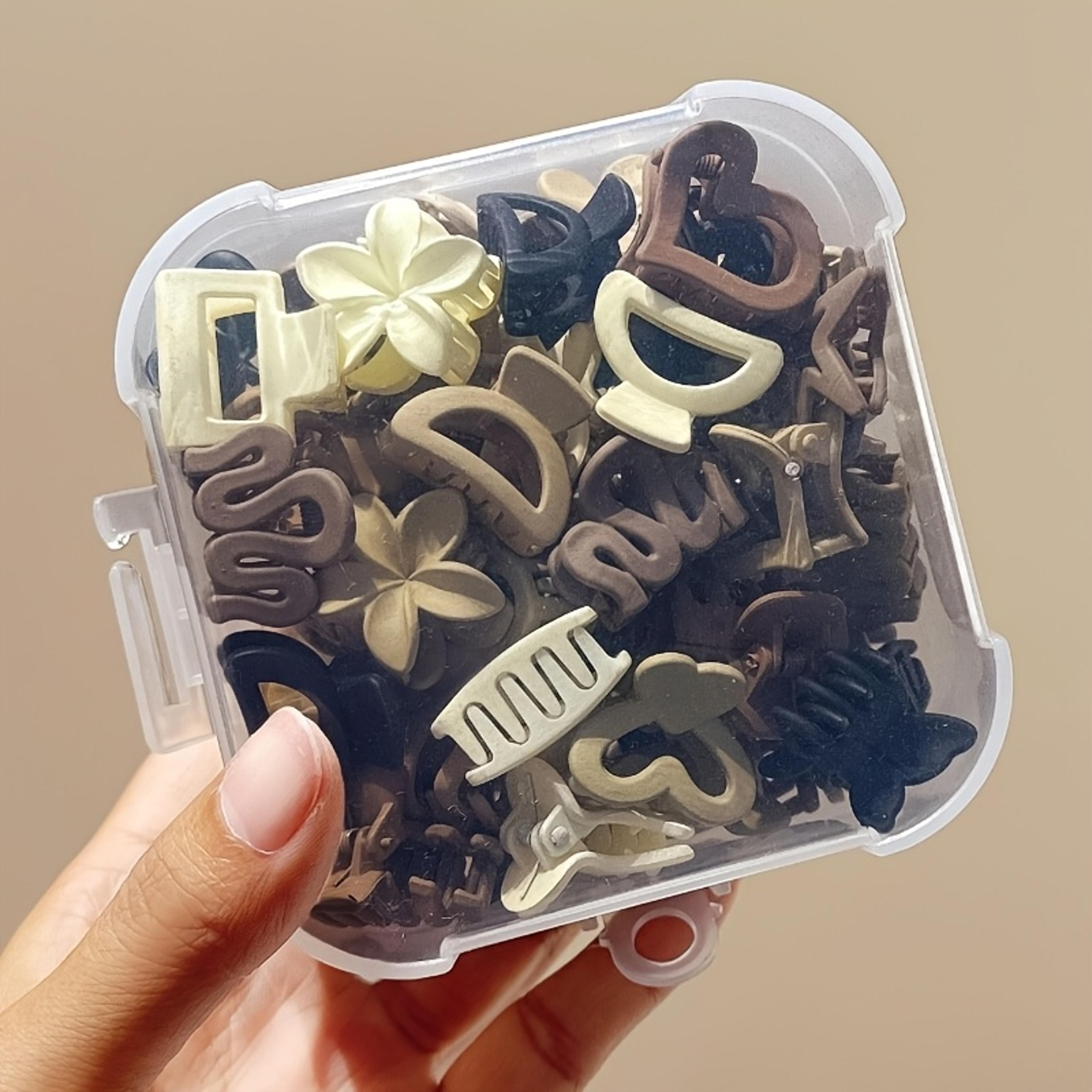 beige mixed pack small clips, cute girl accessories for daily use, special occasions, travel gifts