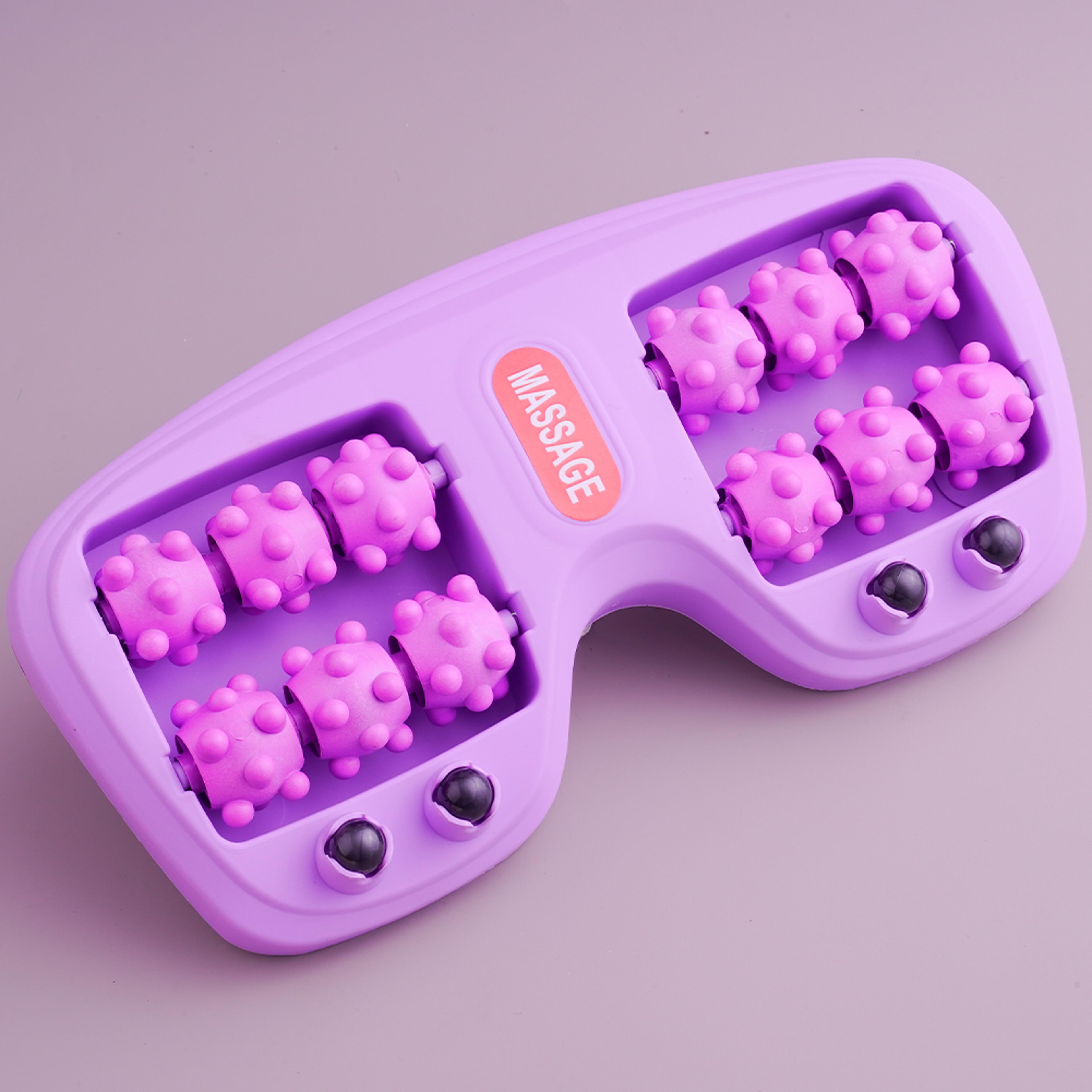 foot roller massager, magnetic bead roller, multi-point foot massage therapy, rubbing foot massager for relaxation