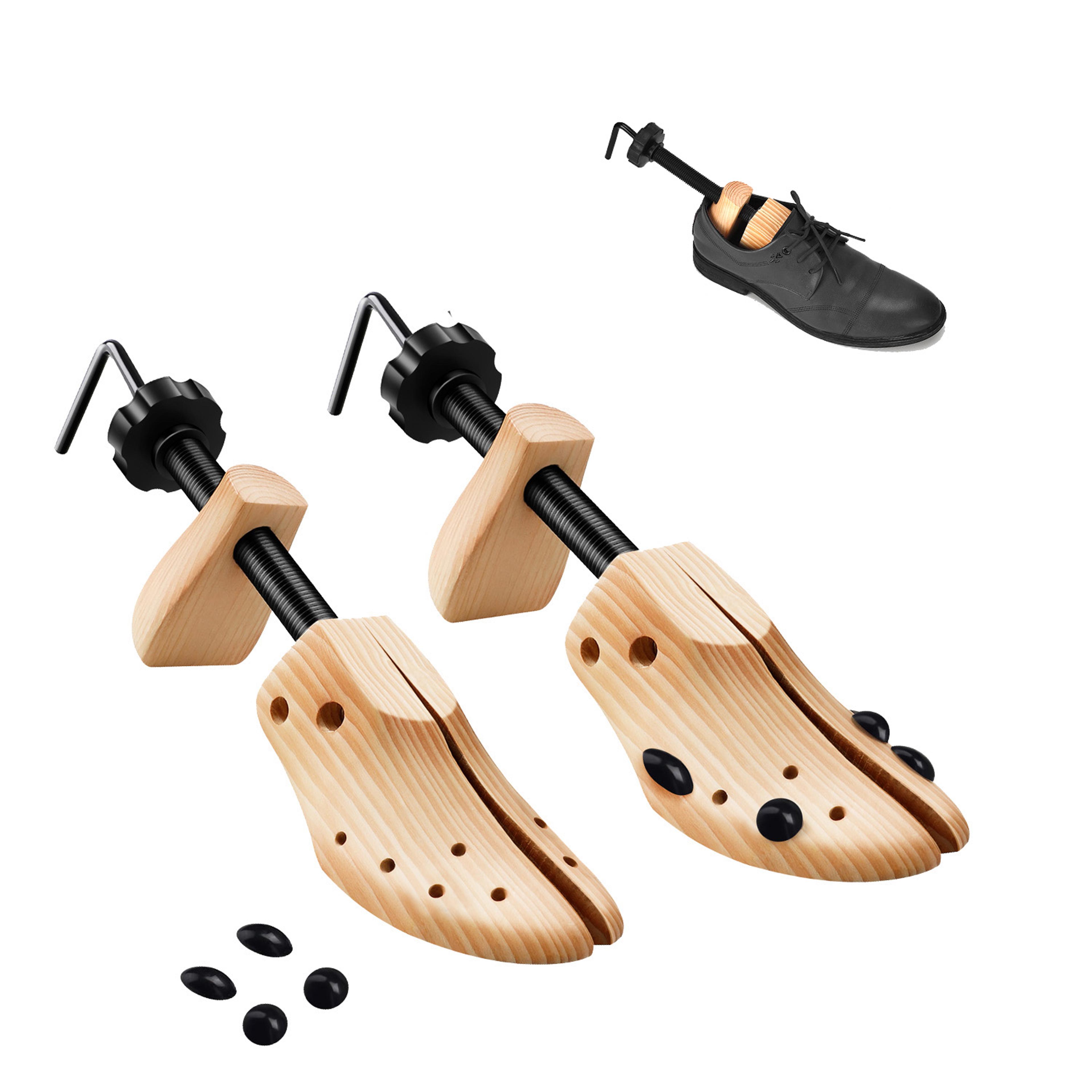 repacego wooden shoe trees, adjustable shoe stretcher for men and women, length width expander, unisex shoe extender