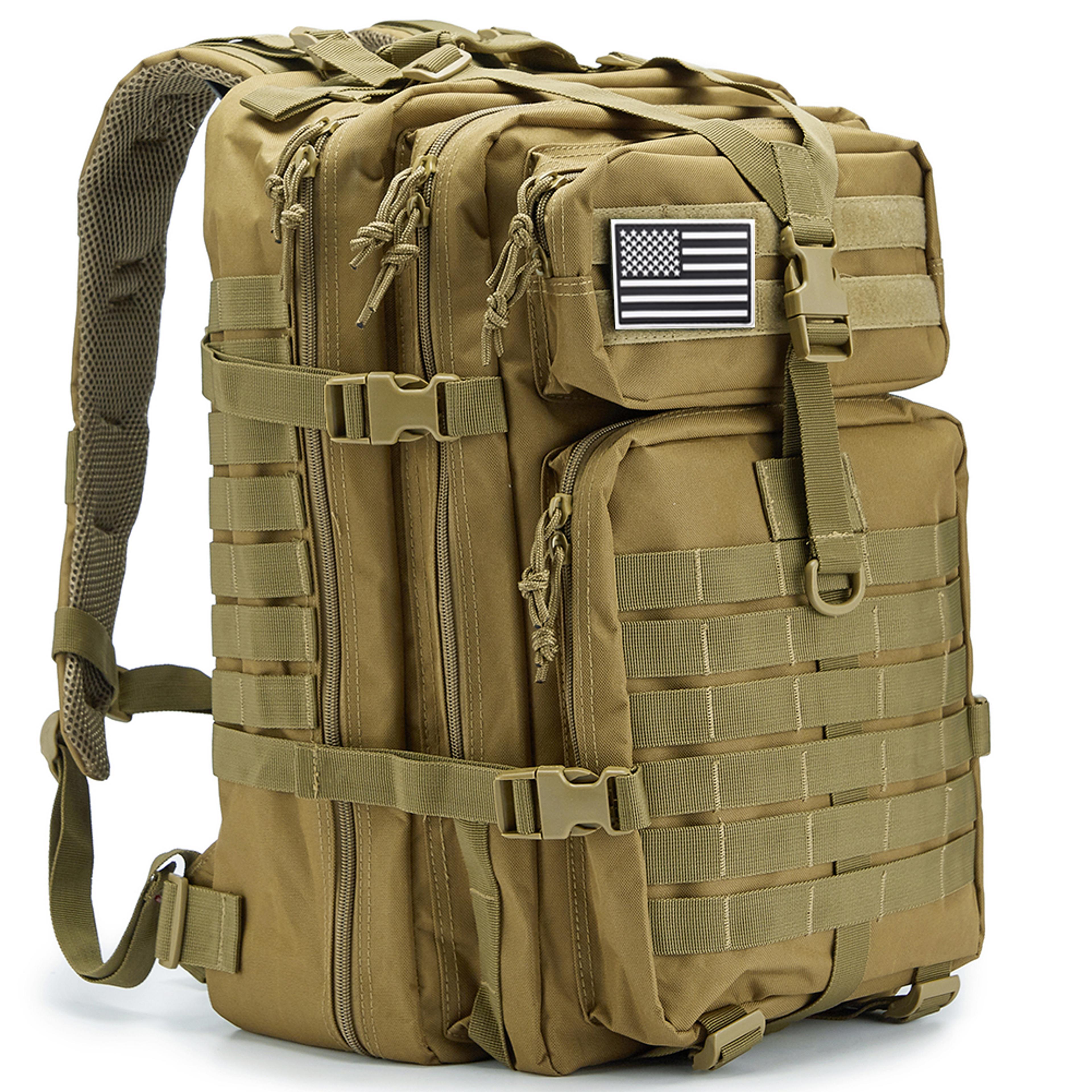 tactical backpack for men, edc molle pack, outdoor trekking, hiking, hunting, camping gear, multi purpose school travel