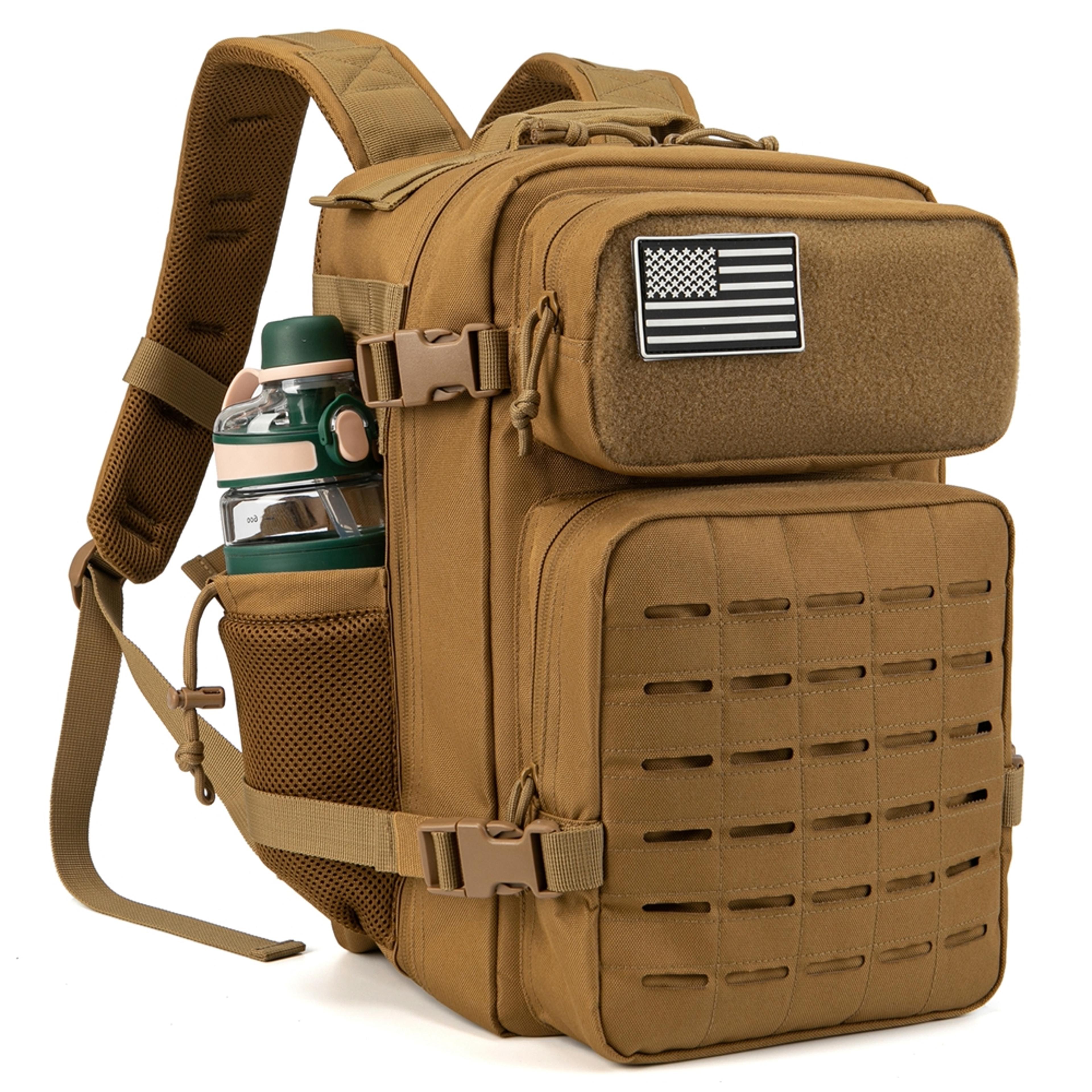 tactical backpack for fitness, molle backpack gym for women/men, edc hiking survival rucksack with bottle holder