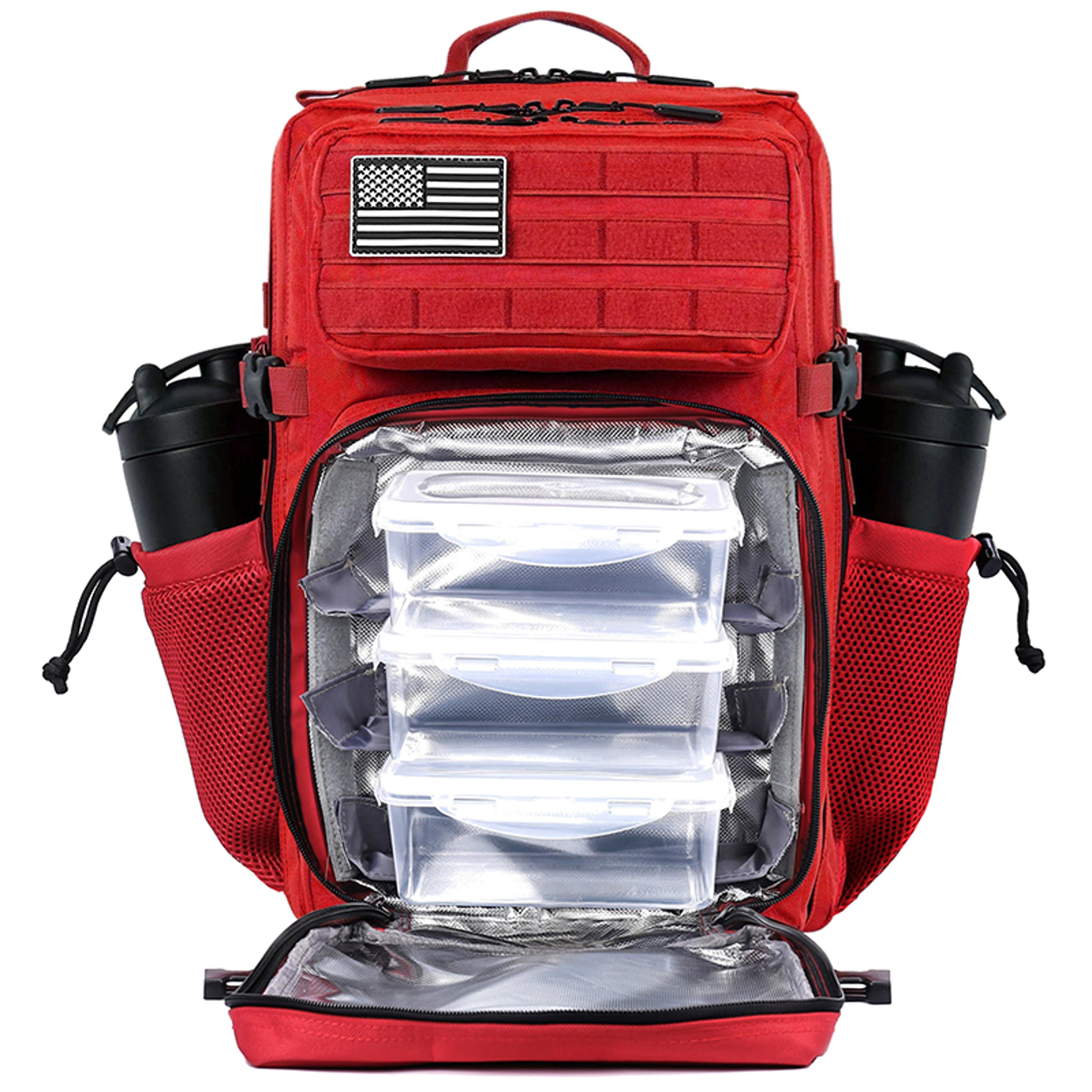meal prep management backpack, gym tactical waterproof insulated lunch cooler bag, hiking camping travel rucksack