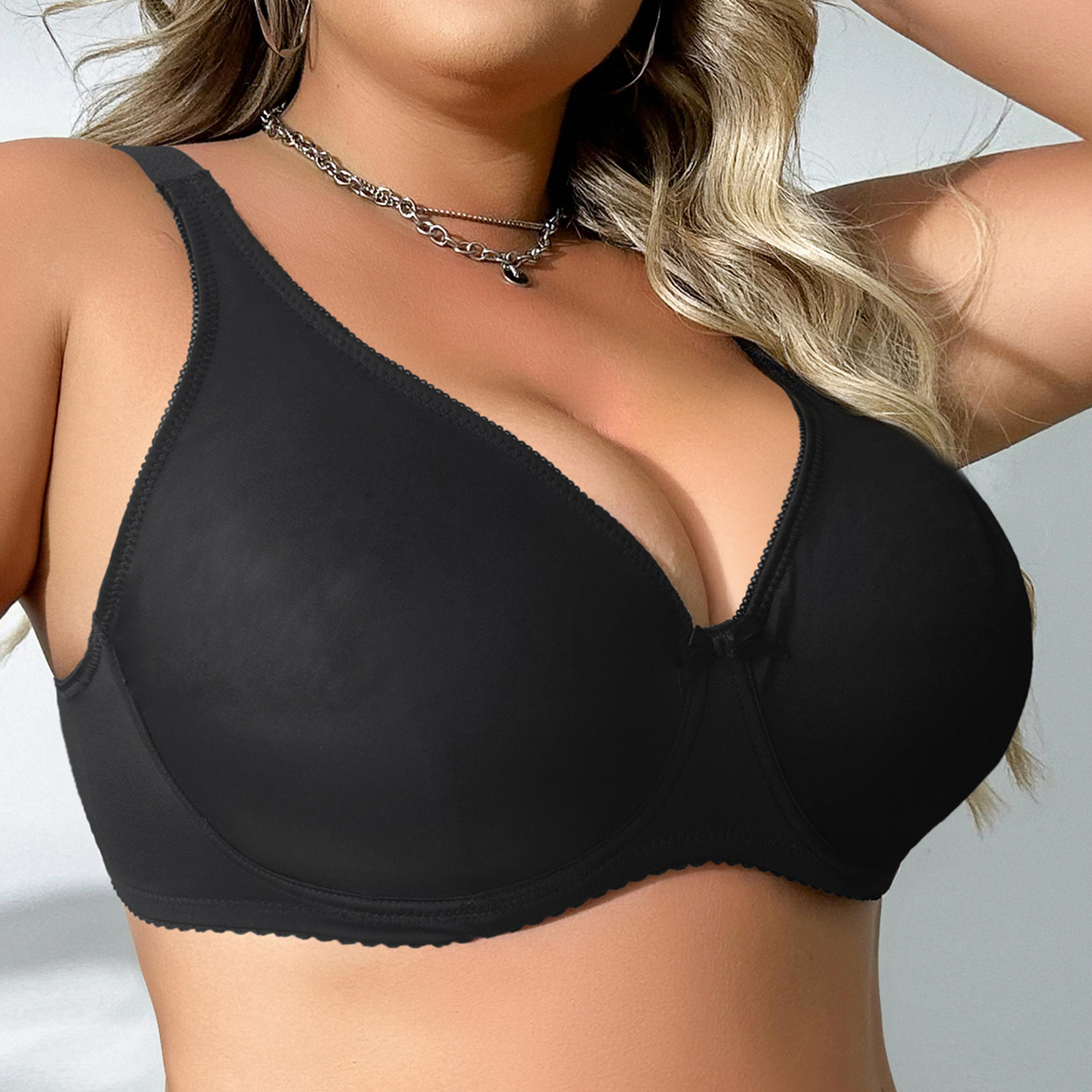 beauwear underwire bra for big breast female, solid color plus size bras, thin unlined underwear for women, comfortable