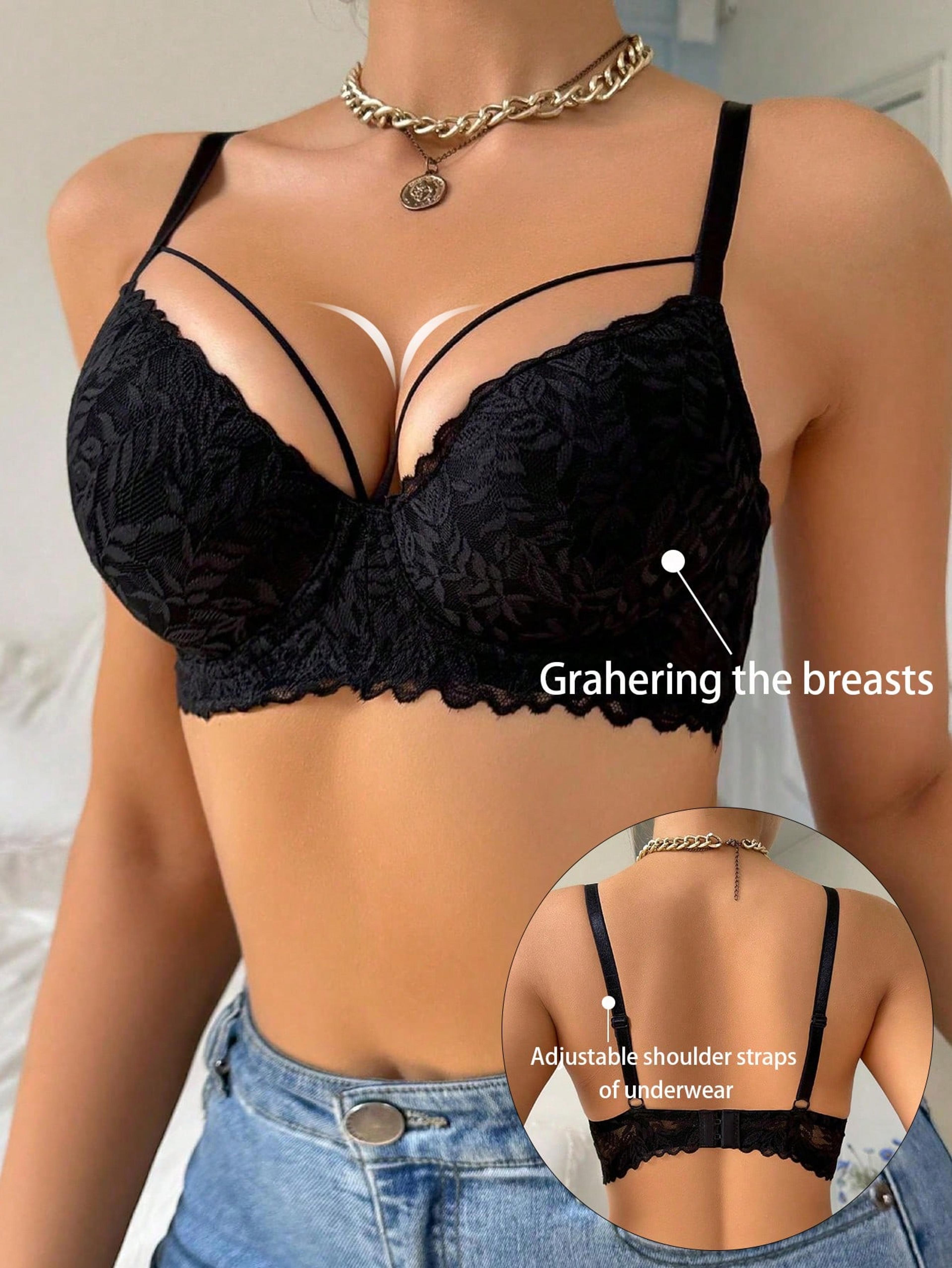 women's thin lace bra, sexy push-up bra, comfortable anti-sagging underwire bra