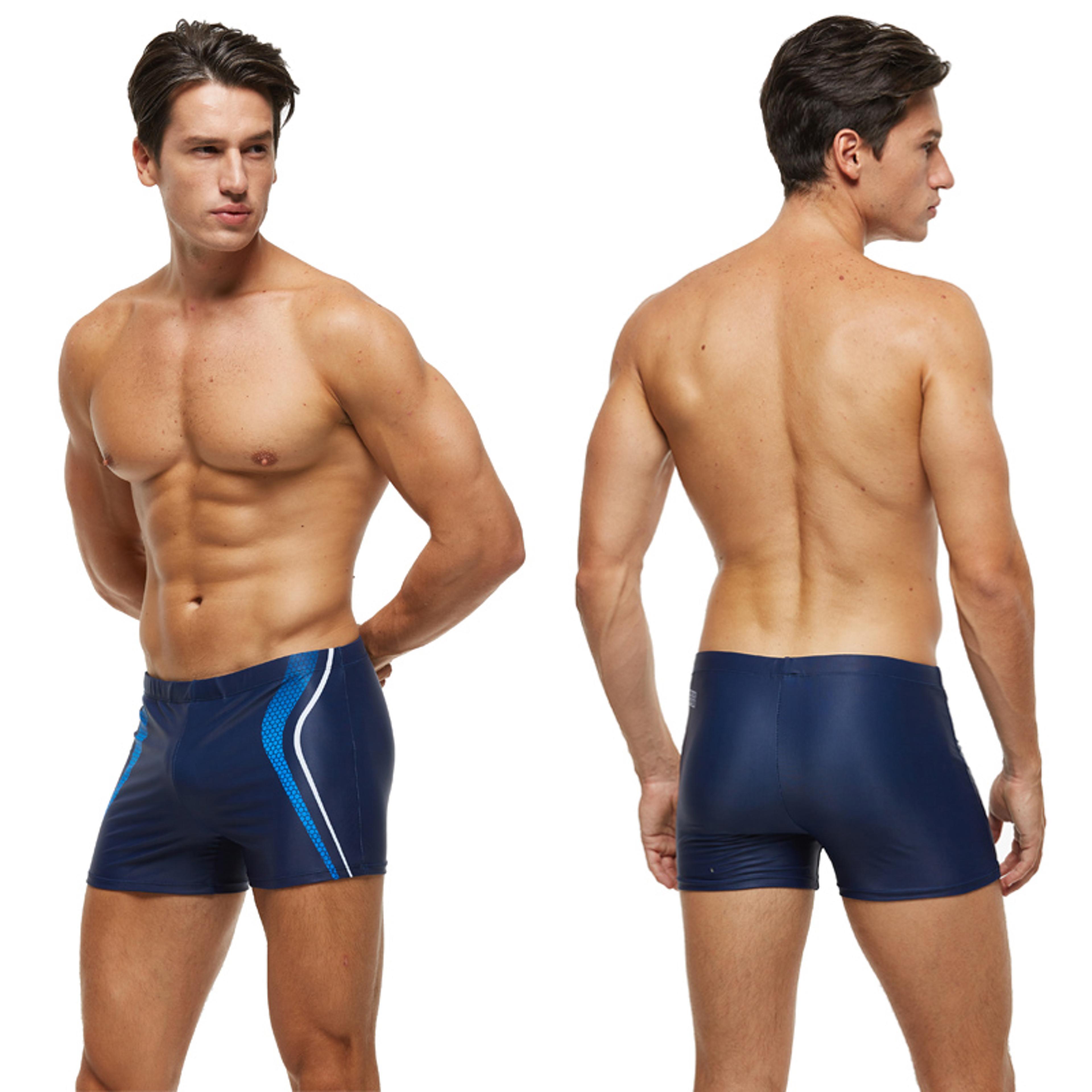 men swimwear plus size fashion printed swimsuit, high quality elastic swim trunks with pad, male beachwear