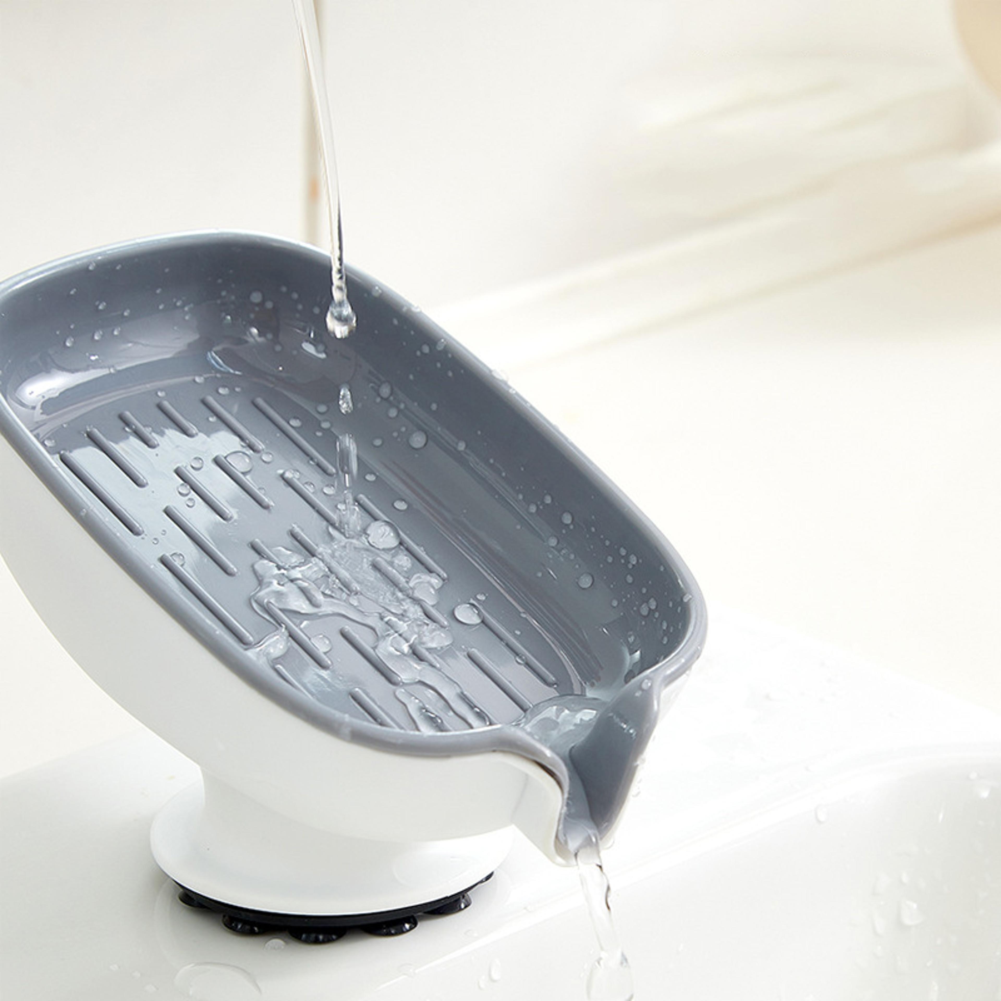 luxury suction cup soap box, drain free punching, household soap rack, bathroom shelf, countertop