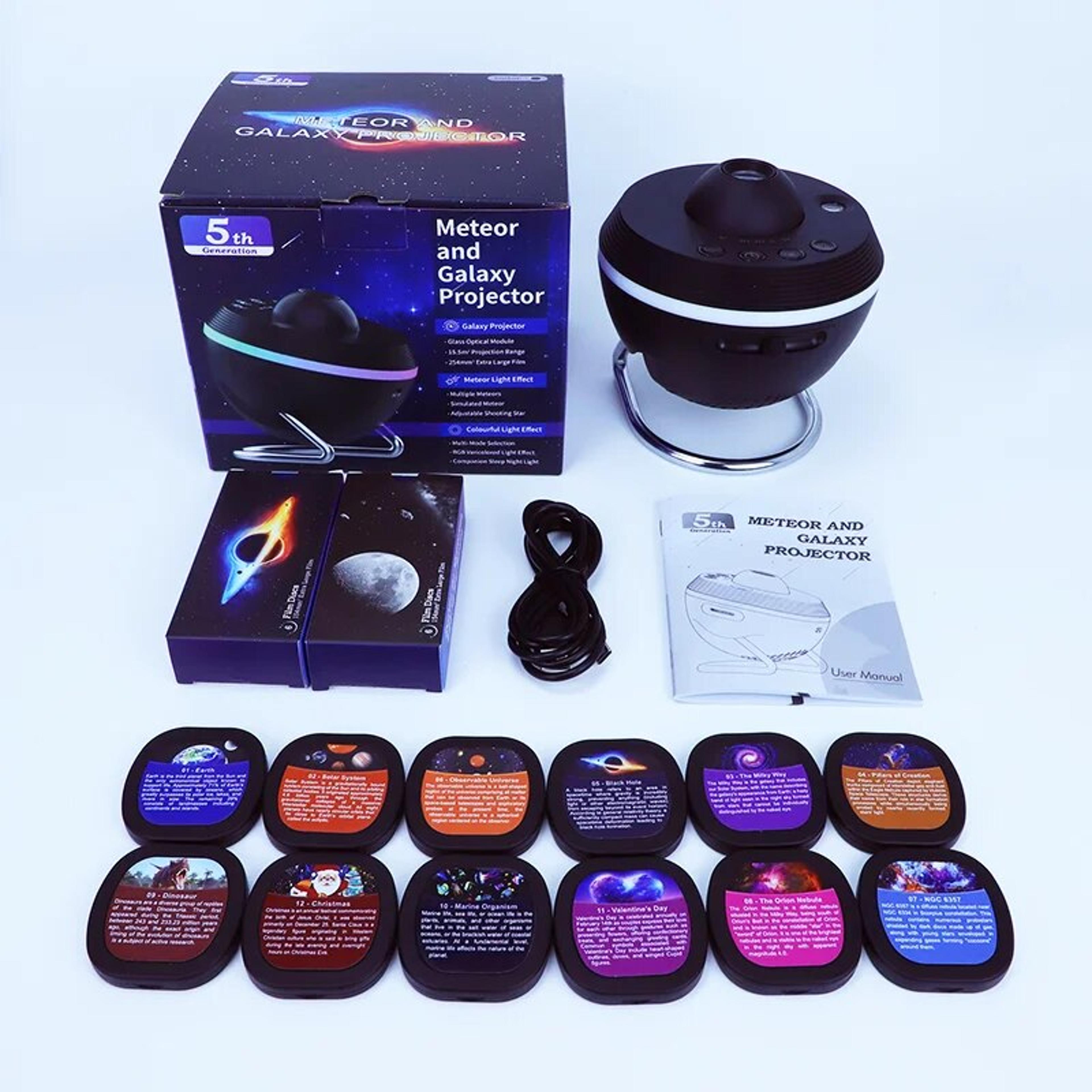 galaxy star projector, meteor ultra clear night light, rotary space ball planetarium projector for kids, space-themed