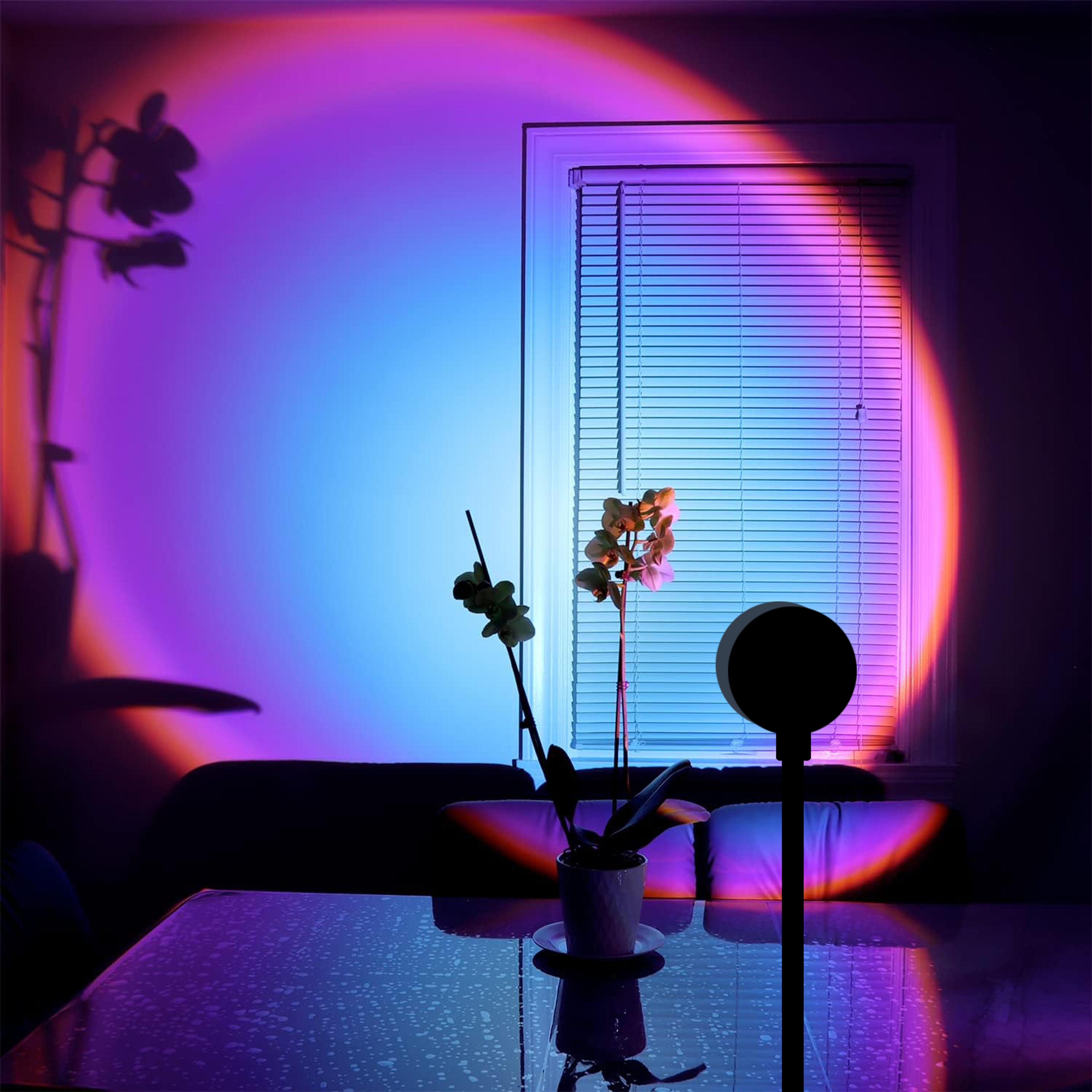 rainbow projection lamp, decorative sunset atmosphere lamp, multi angle rotatable for living room and bedroom ambiance