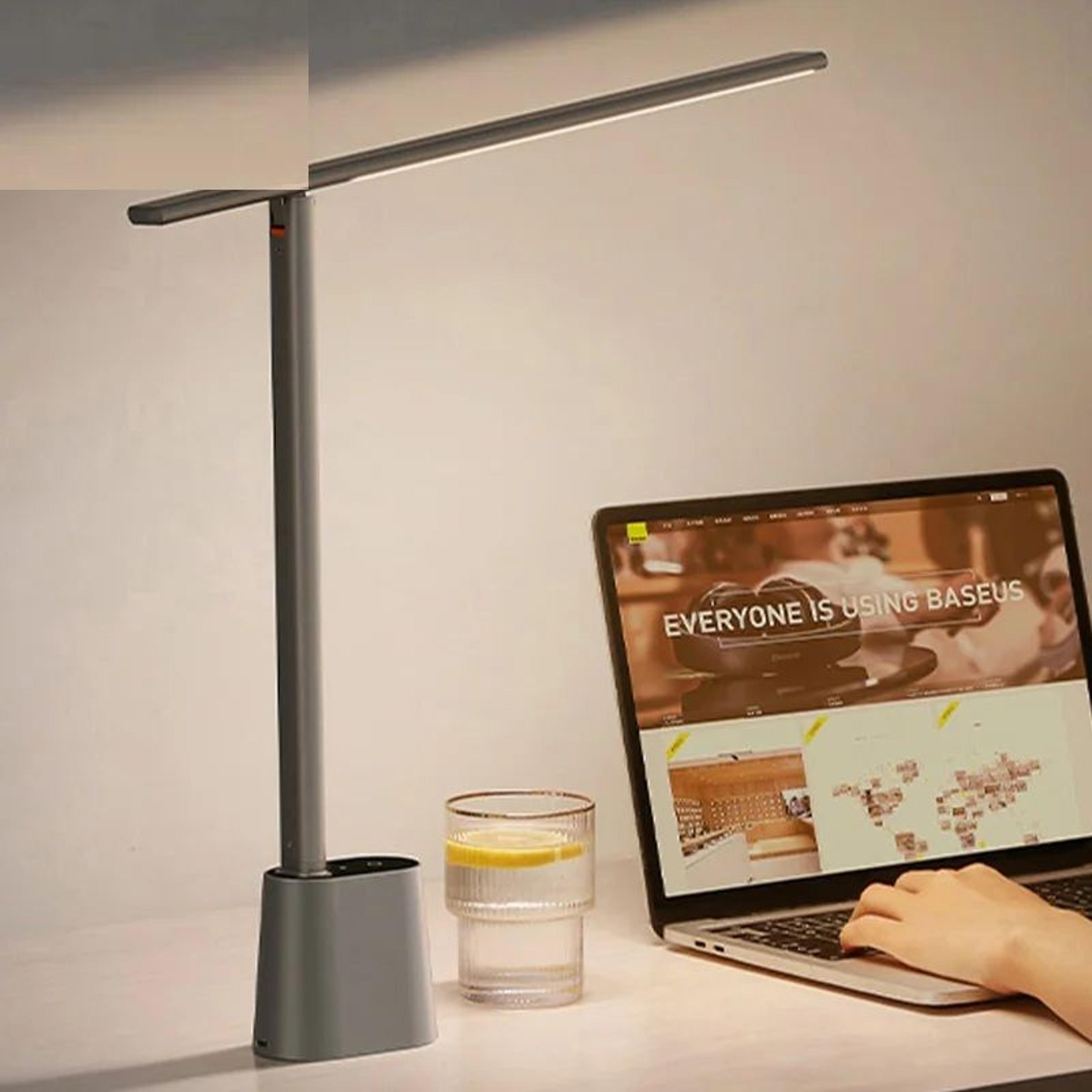 led desk lamp with eye protection, smart adaptive brightness, foldable table lamp for study, office, bedside read light