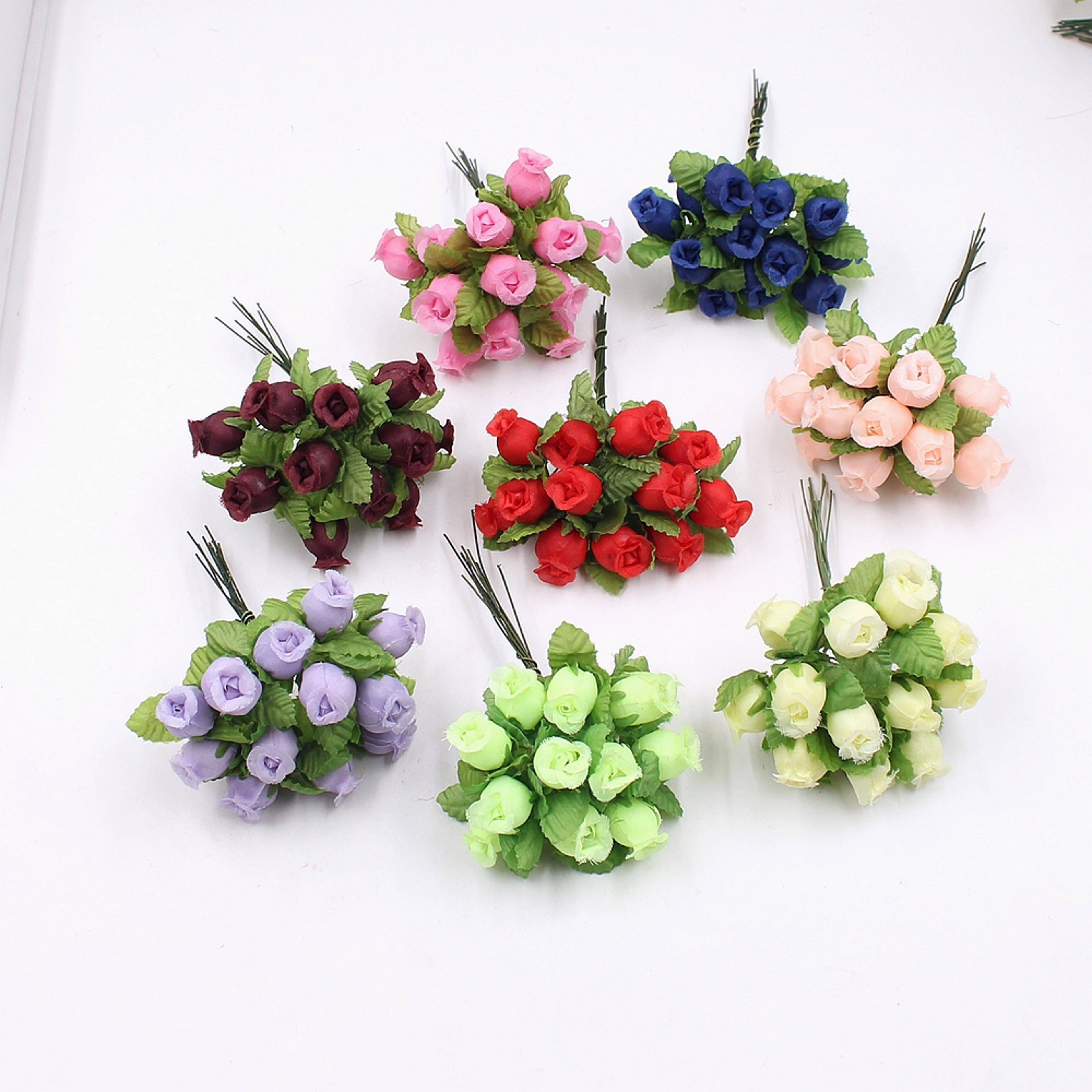 artificial flower silk rose bouquet for wedding decoration, diy scrapbook, craft flowers, wreath gift box decor