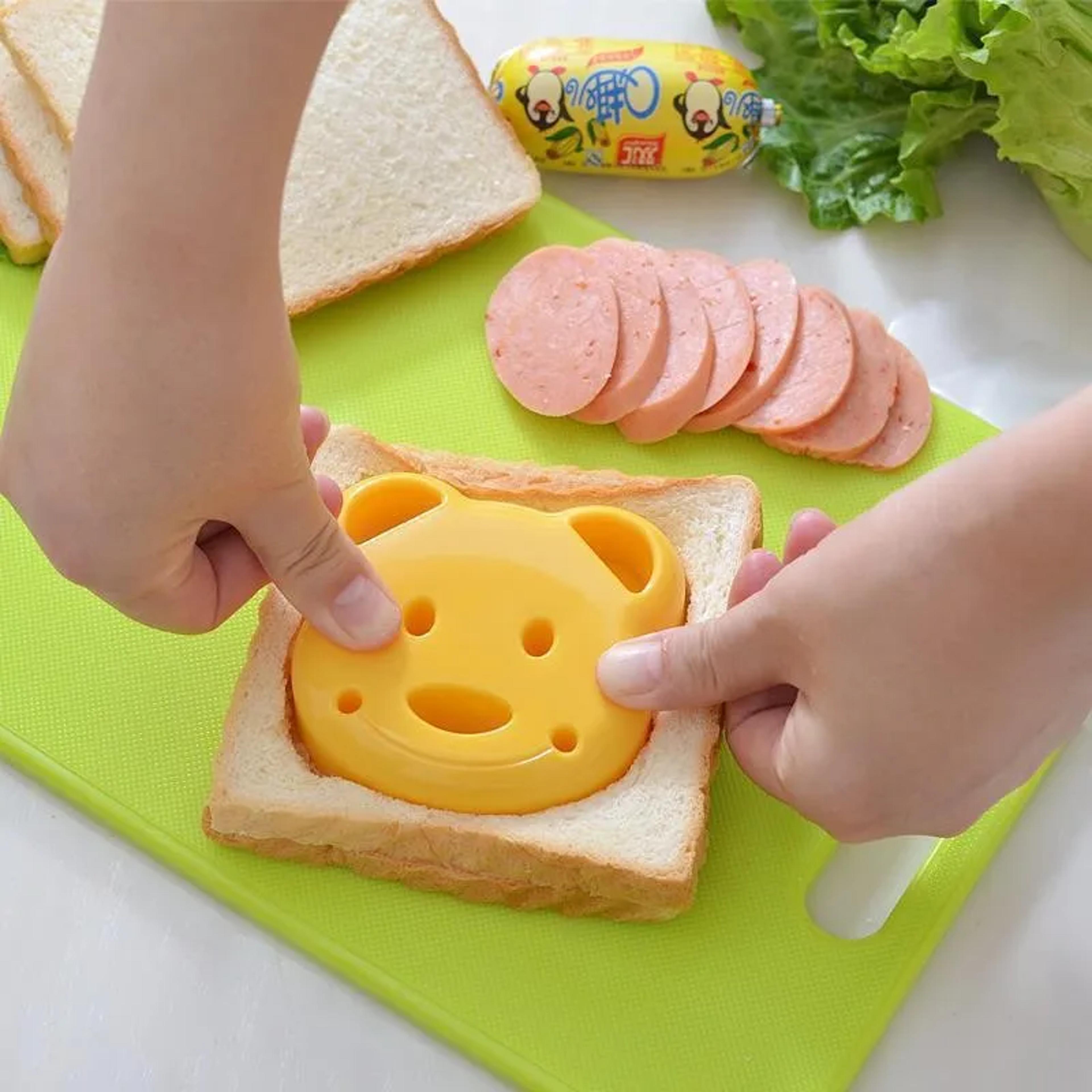 cute bear sandwich mold, toast bread making cutter, cute baking pastry tools for kids, food mould, kitchen accessories
