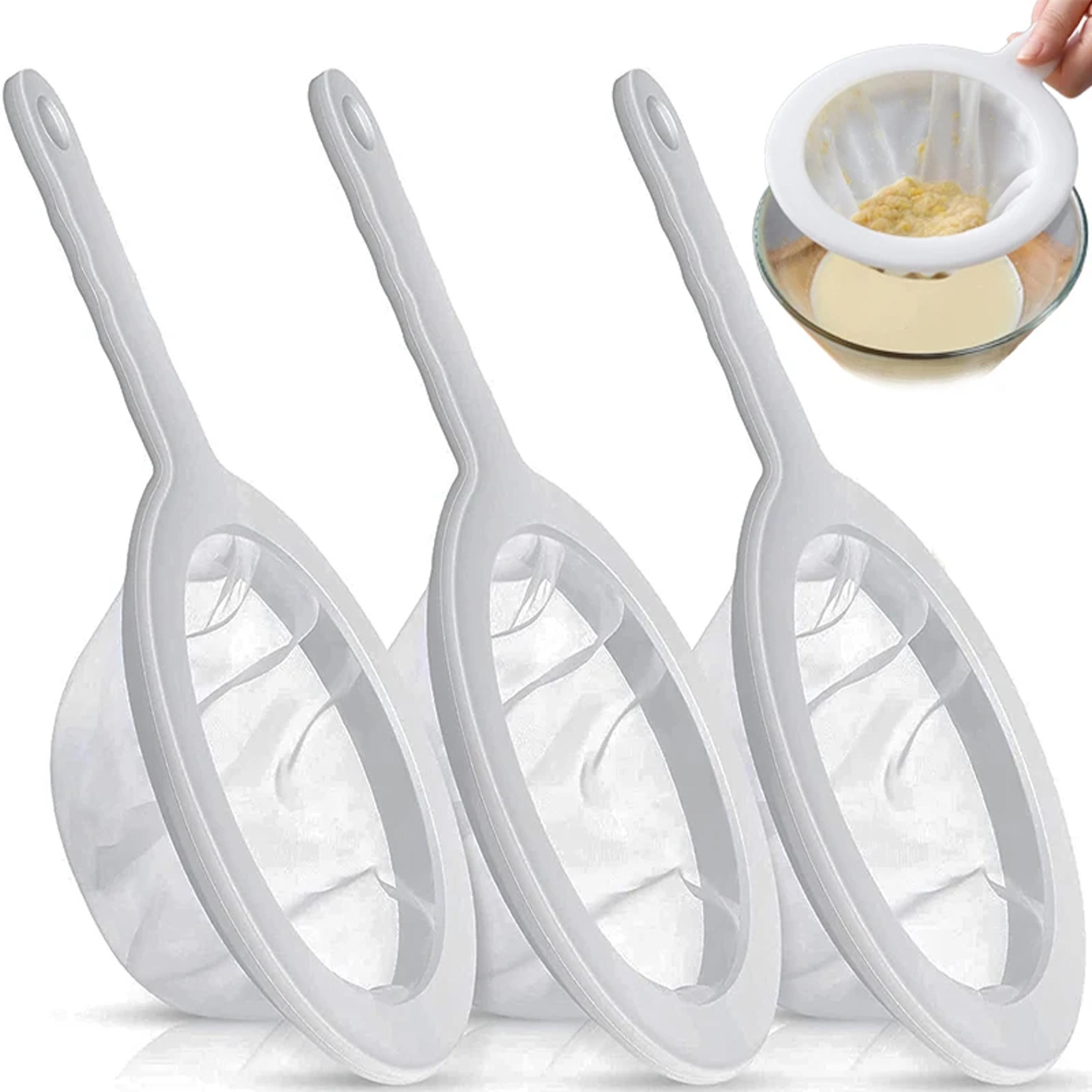 washable nylon ultra fine filter mesh strainer spoon, sieve soy milk juice coffee tea filter, kitchen colander