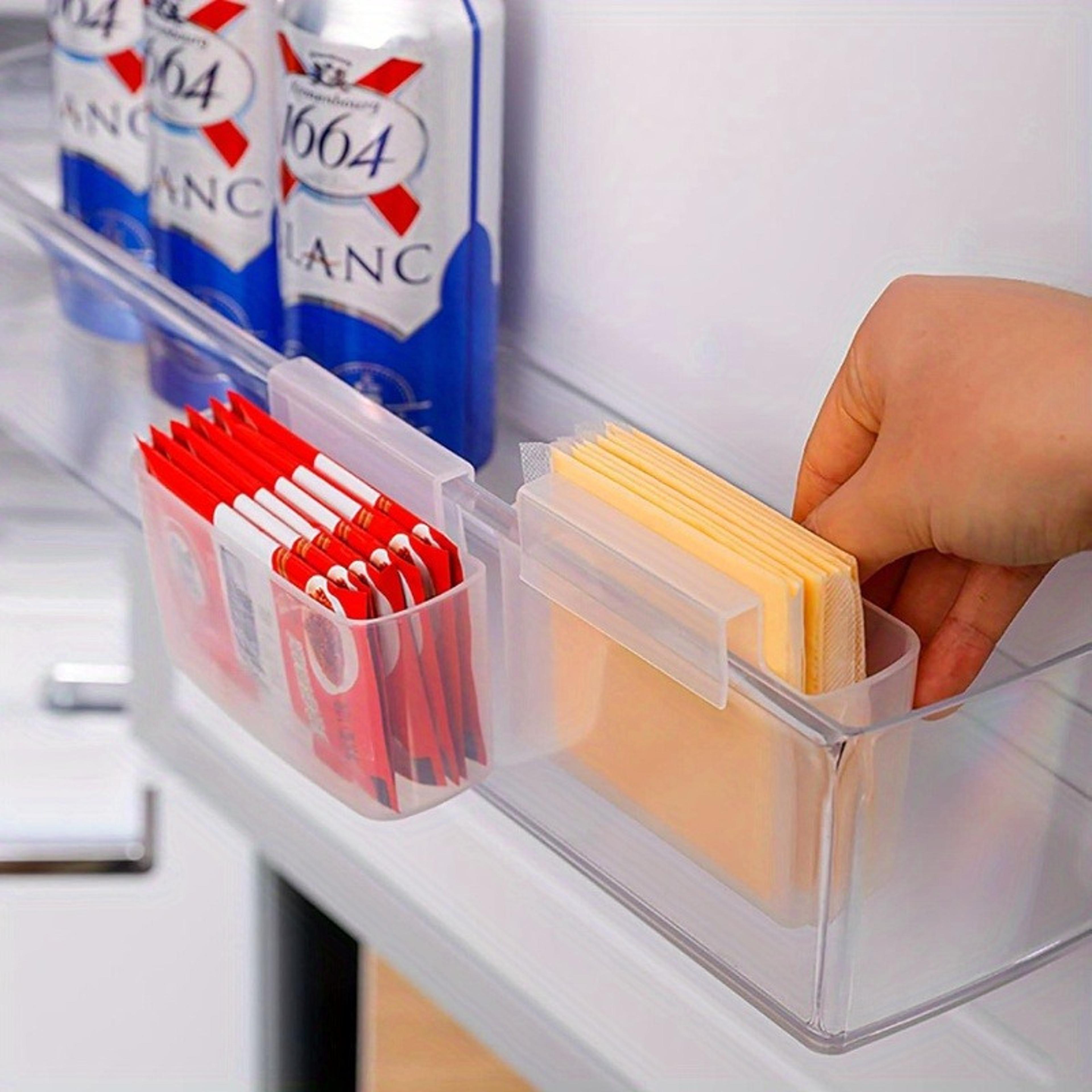 space-saving refrigerator hanging cheese slice organizer, efficient storage solution for fresh cheese, durable kitchen