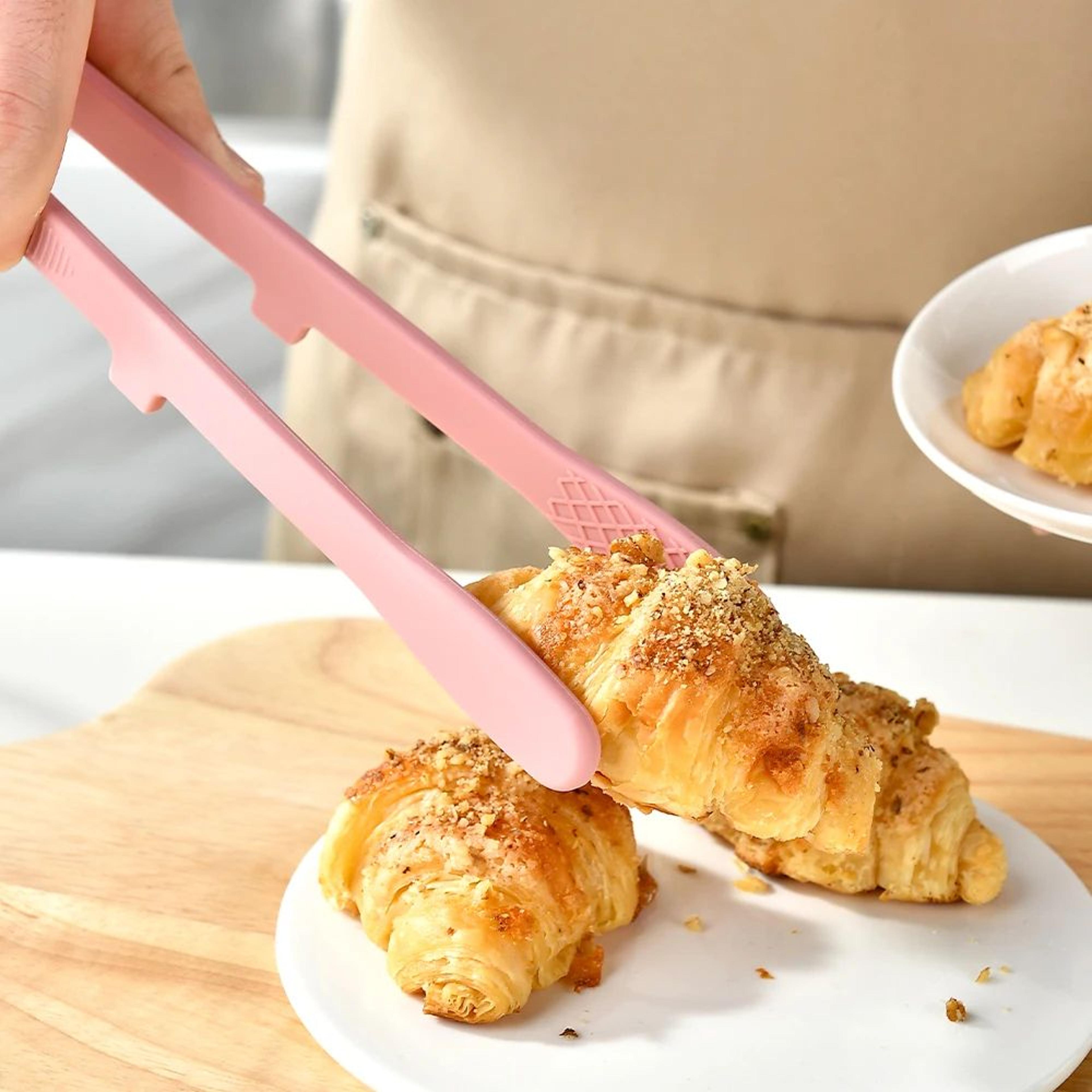 silicone food toast tong, non-slip trivet tong for kitchen, cooking clip clamp bbq salad tool, grill kitchen accessories