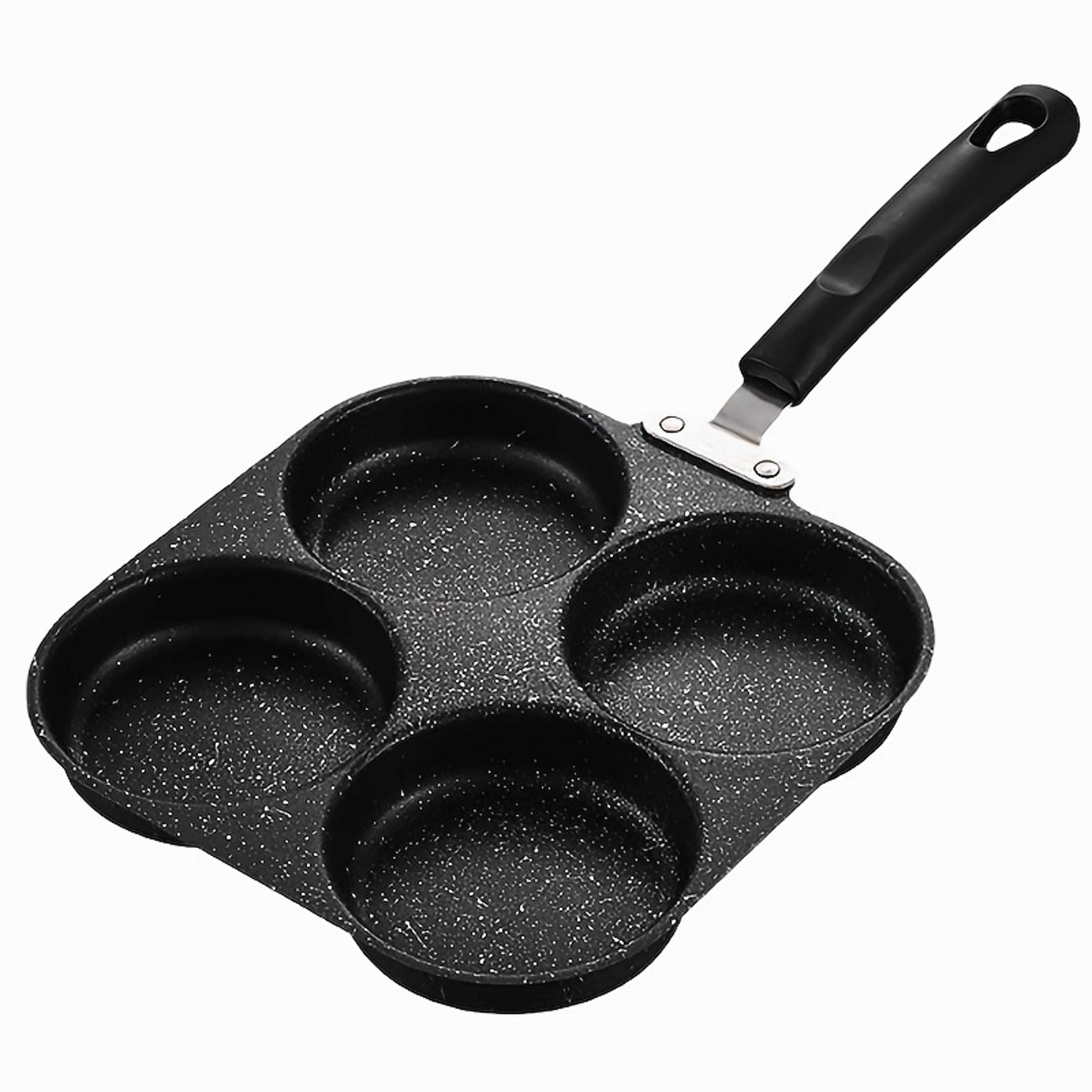 cast iron non-stick omelette pan, pancake burger cooker, ideal for gas & electric stoves, multi-burner design