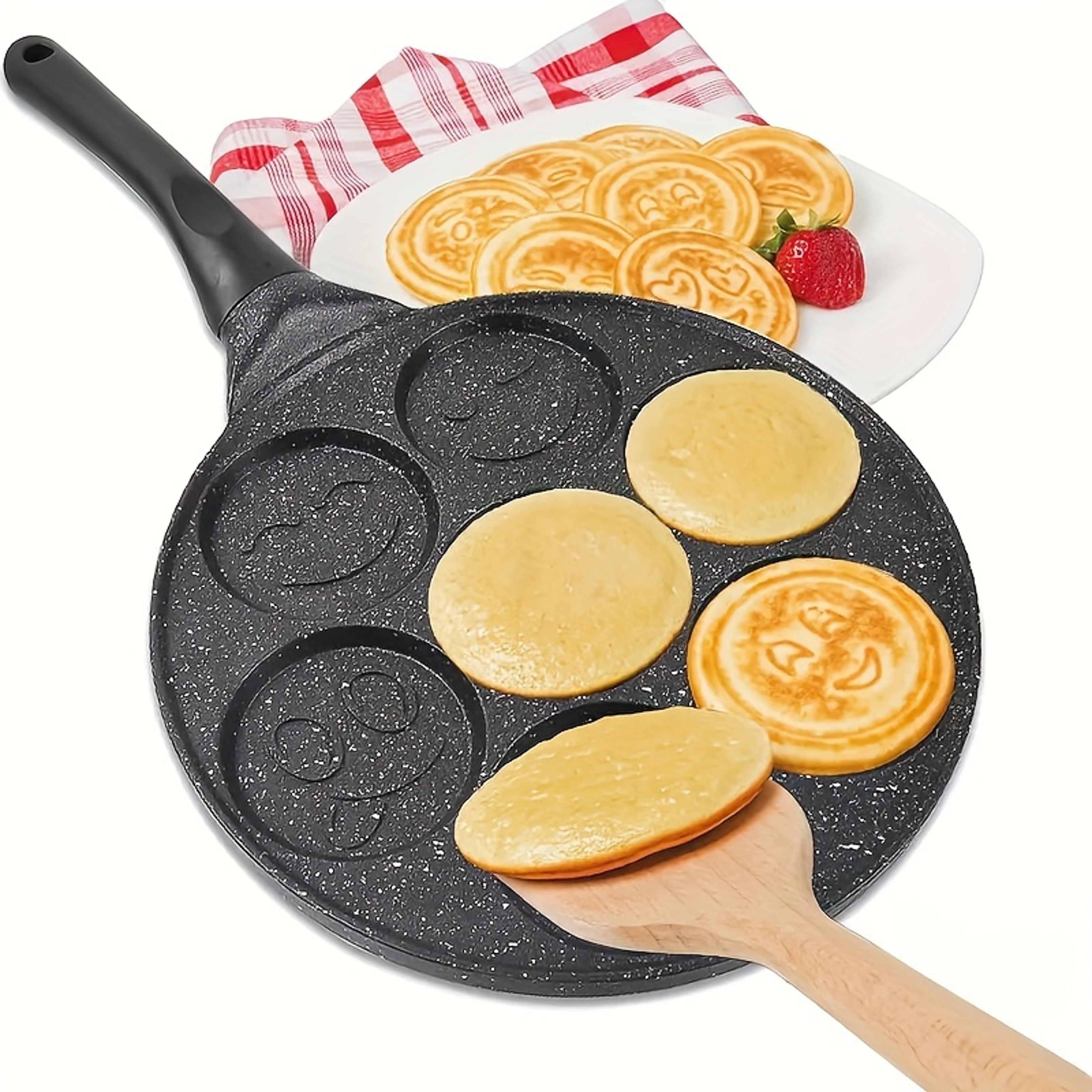 nonstick pancake pan with waffle mold, durable aluminum alloy, perfect for fluffy pancakes, waffles, blinis, easy