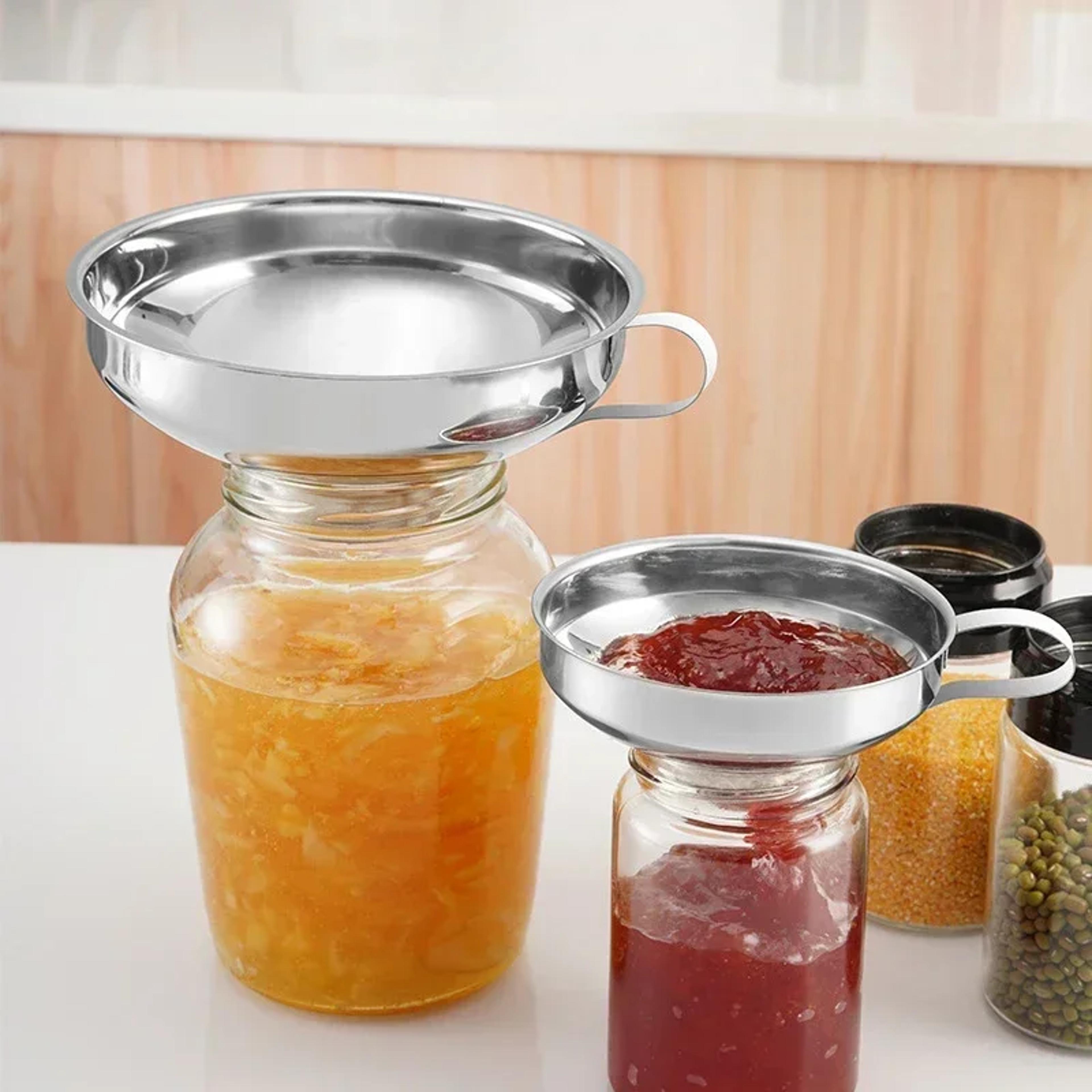 stainless steel wide mouth jar funnel, jam salad dressing, wide mouth oil leak, multifunctional kitchen tool