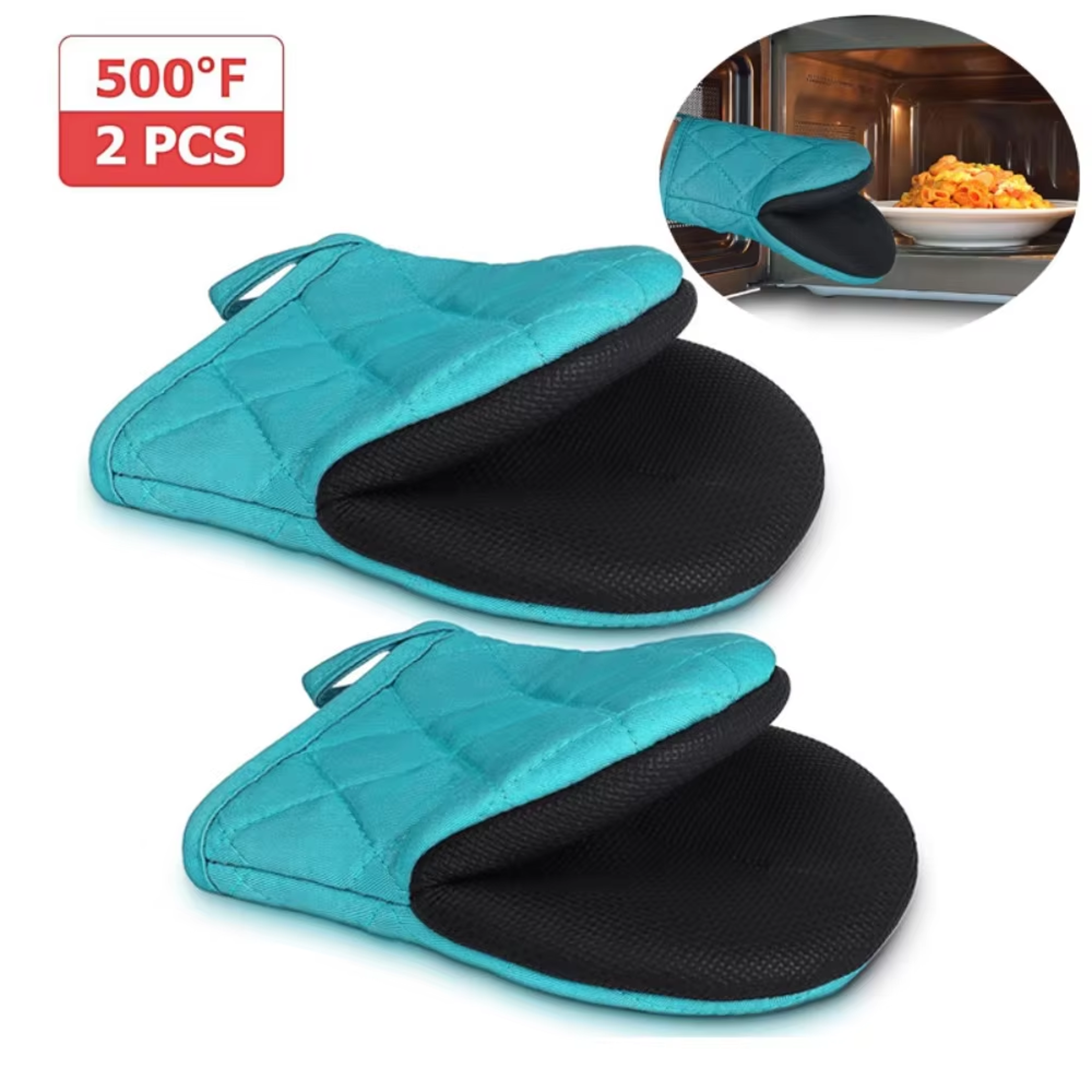 kitchen oven gloves, high heat resistant mitts, non-slip grip, short mitts for bbq, baking, cooking, easy to hang