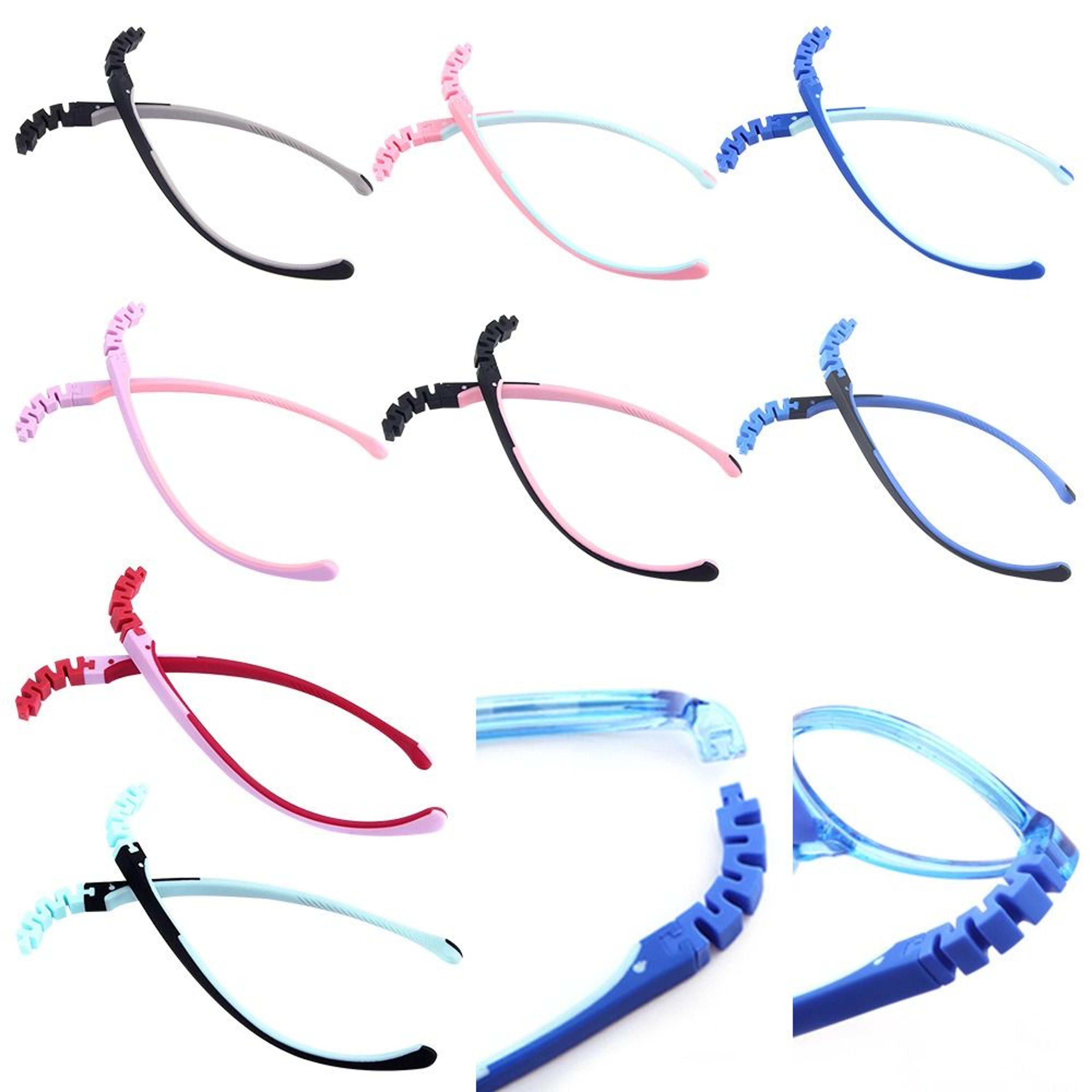 silicone snap-on children eyewear accessories, replacement leg spectacle frame glasses arm for kids glasses